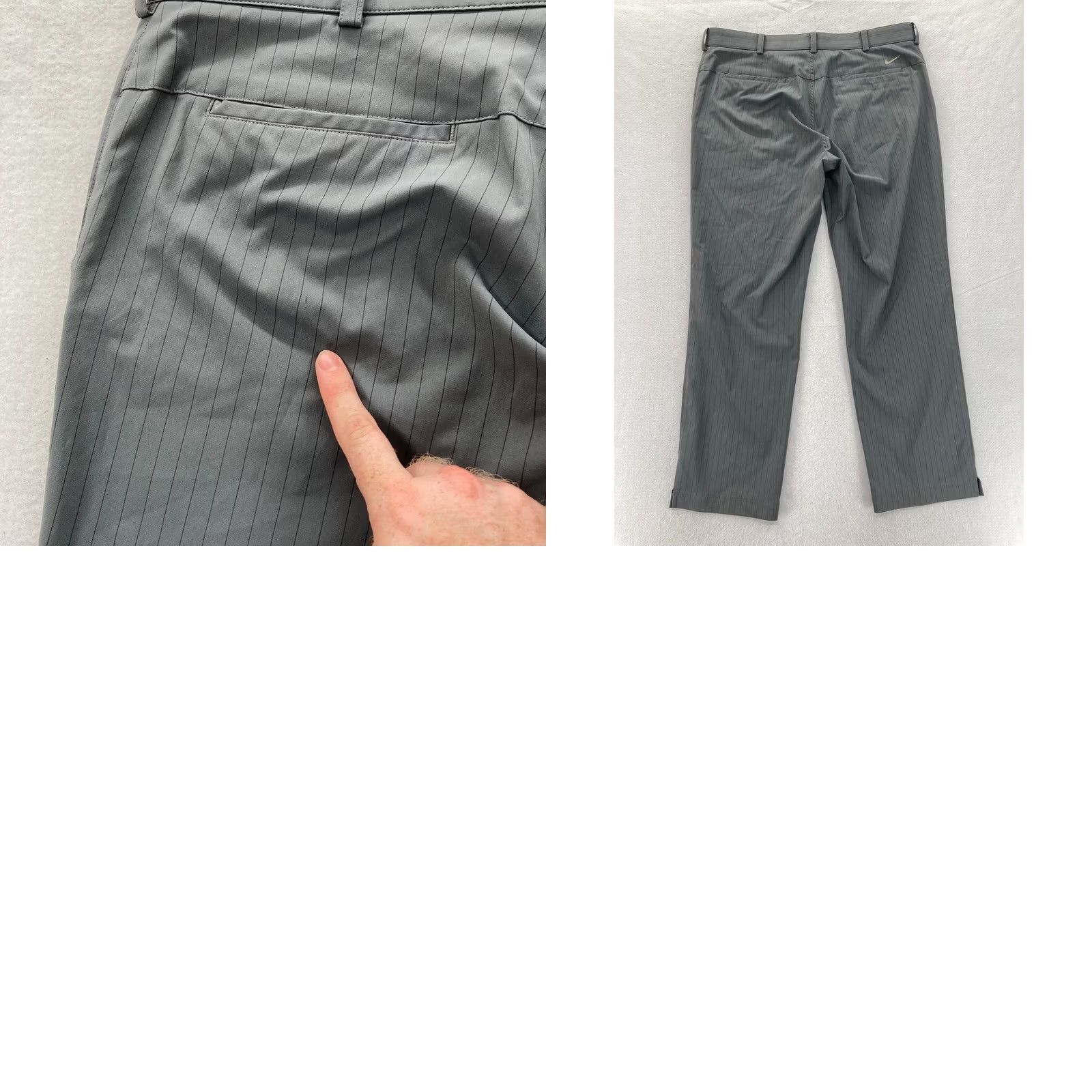 Nike Nike Golf Tour Performance Pants Mens 36x30 Gray Striped Stretch Dri-Fit Pants Size US 36 / EU 52 - 9 Thumbnail