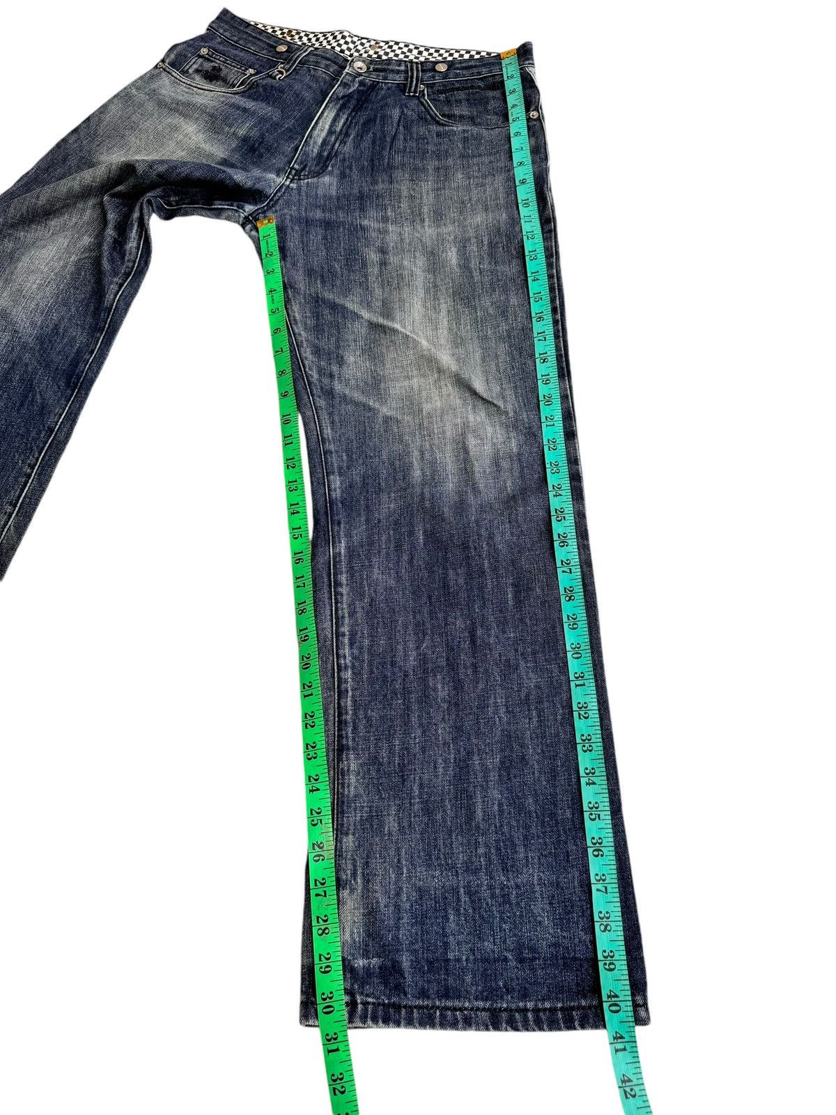 14th Addiction ⚡️⚡️Japanese Brand Crown Collective Embroidery Skull Head Jean Size US 34 / EU 50 - 17 Thumbnail