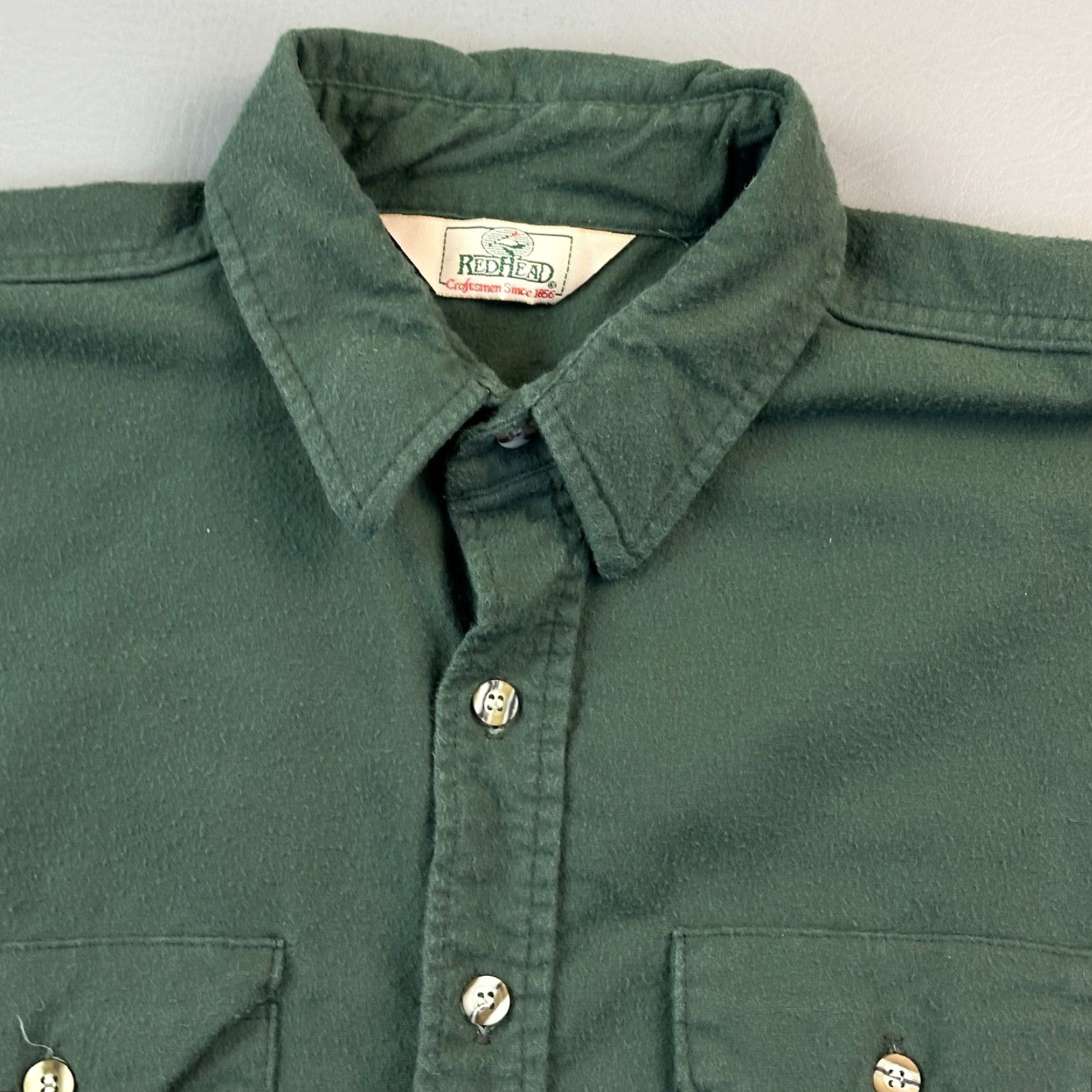 Vintage VINTAGE RedHead Shirt Mens XL Green Chamois Flannel Hunting Outdoor 70s 80s Size US XL / EU 56 / 4 - 4 Thumbnail