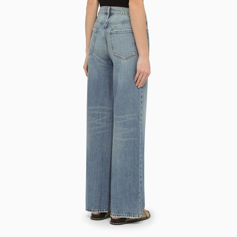 Frame o1d2blof0824 Denim Wide-Leg Jeans in Blue Size 27" / US 4 / IT 40 - 4 Thumbnail