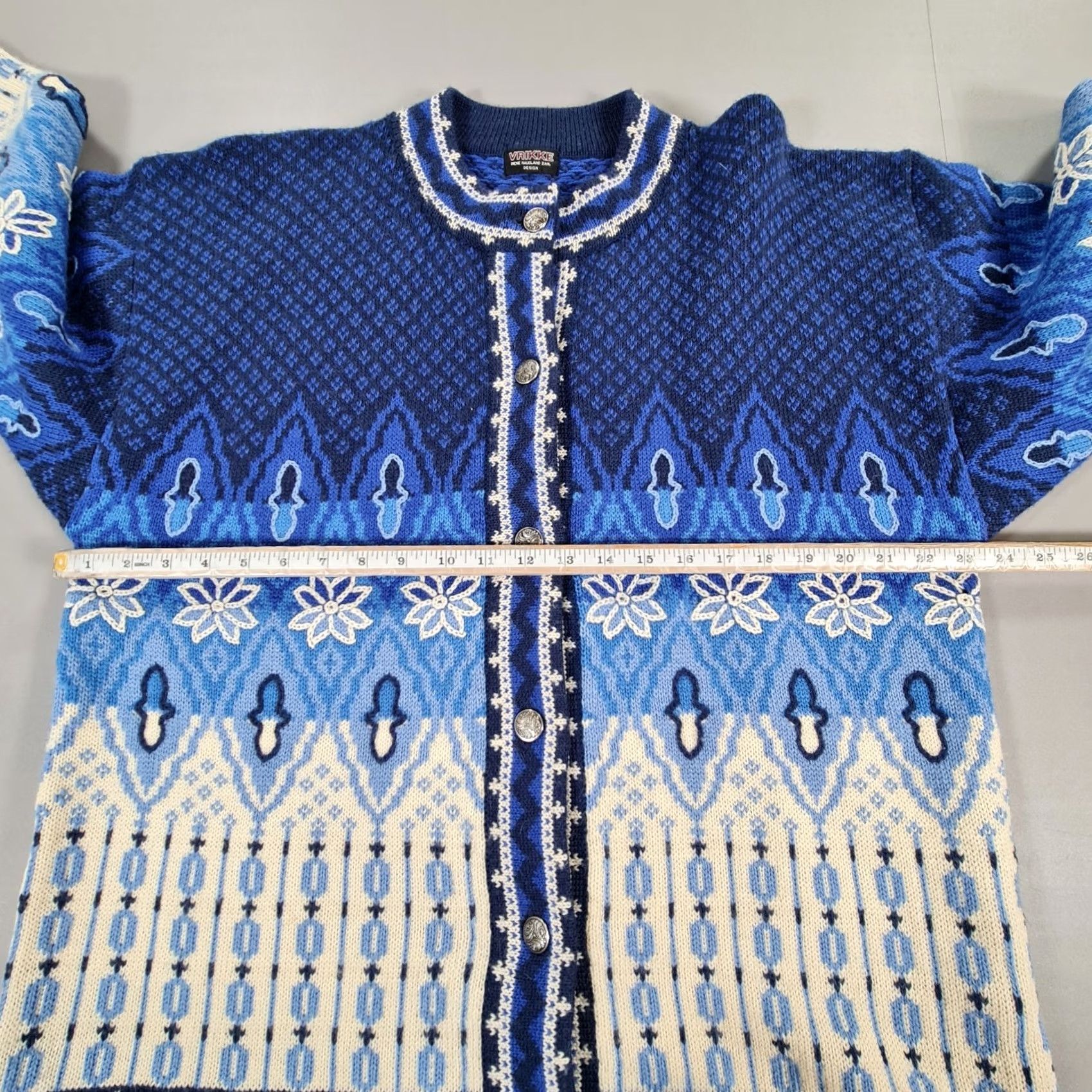 Vintage VINTAGE vrikke Cardigan Womens L Blue Kofte Wool Knit Norway Irene Haugland Zahl Size L / US 10 / IT 46 - 5 Thumbnail