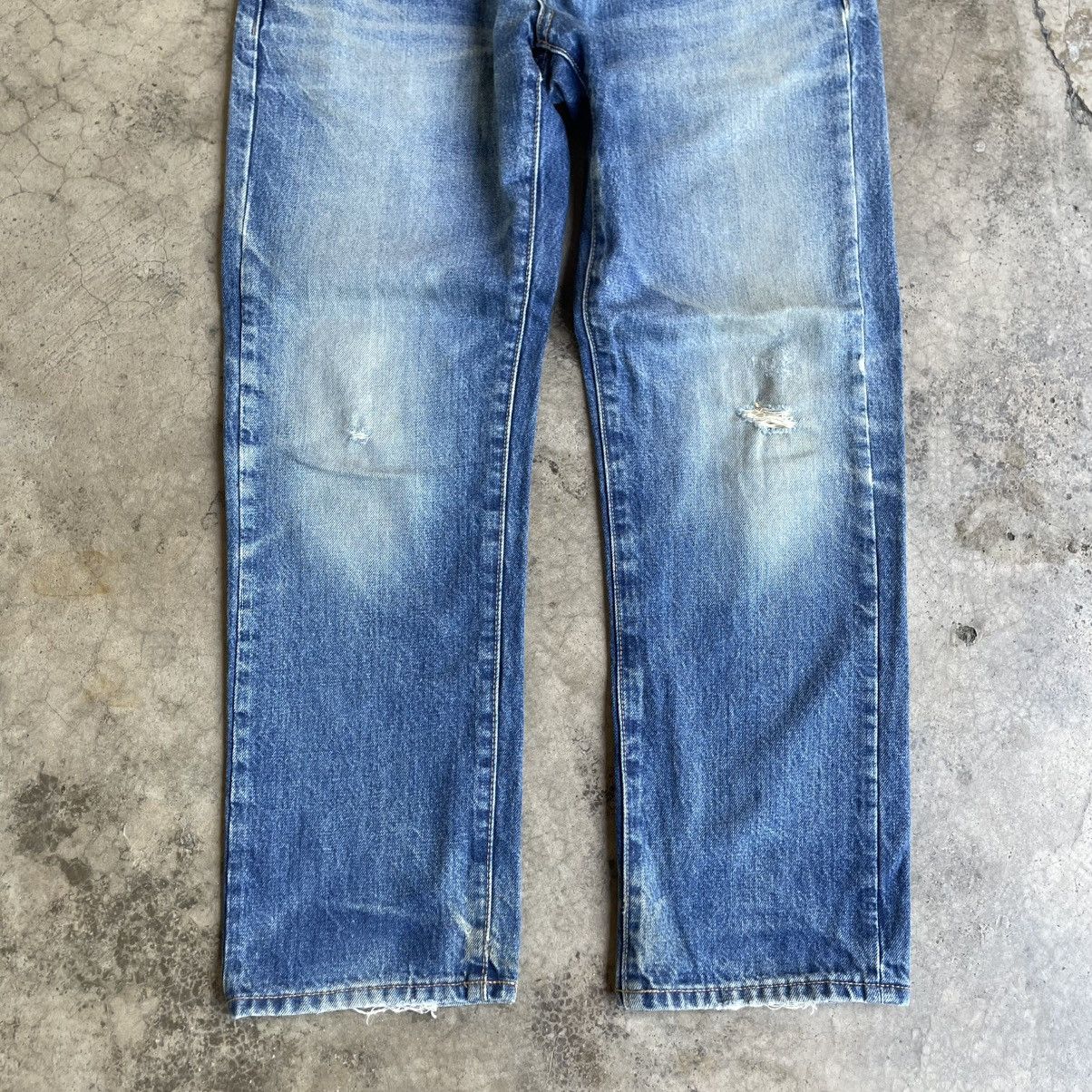 Japanese Brand 🔥🇯🇵Japanese Brand Stoned Washed Ripped Distress Denim Jeans Size US 32 / EU 48 - 3 Thumbnail