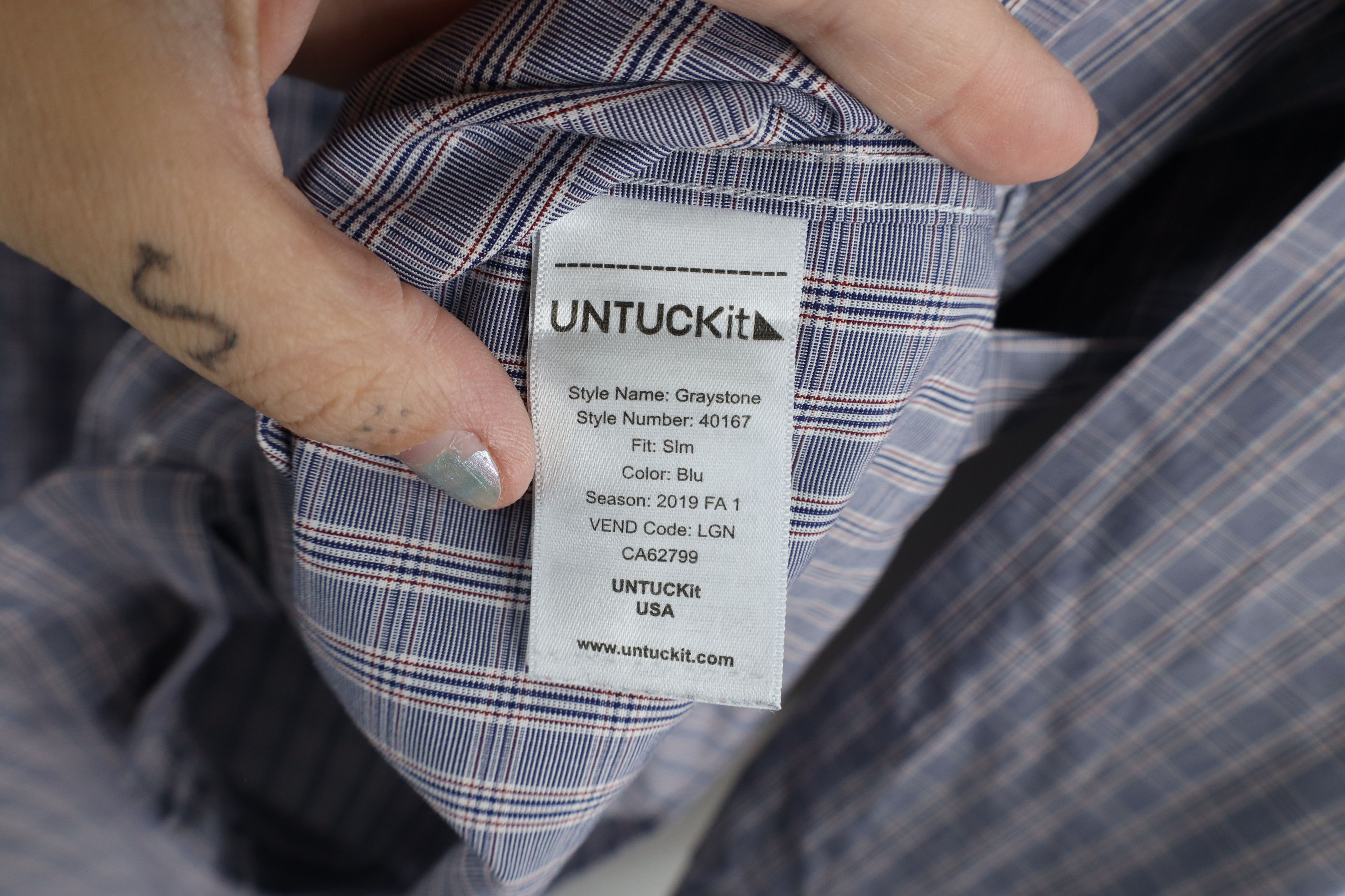 UNTUCKit × Vintage Untuckit Italy Two Ply Cotton Collared Button Shirt Plaid Size US L / EU 52-54 / 3 - 6 Thumbnail