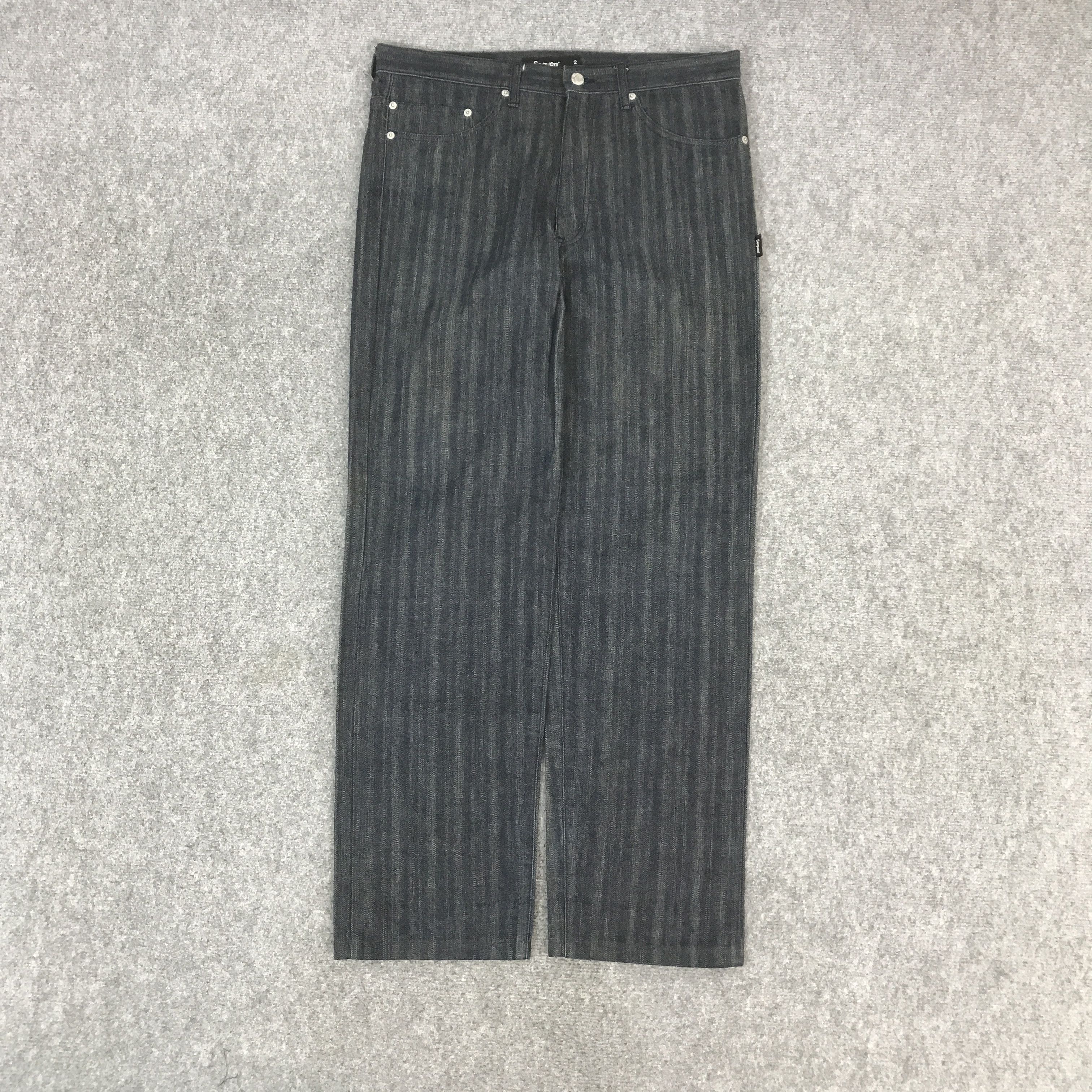 Japanese Brand BAGGY STRIPED STYLE SEQUEN JAPAN DENIM K54B10 Size US 34 / EU 50 - 1 Thumbnail