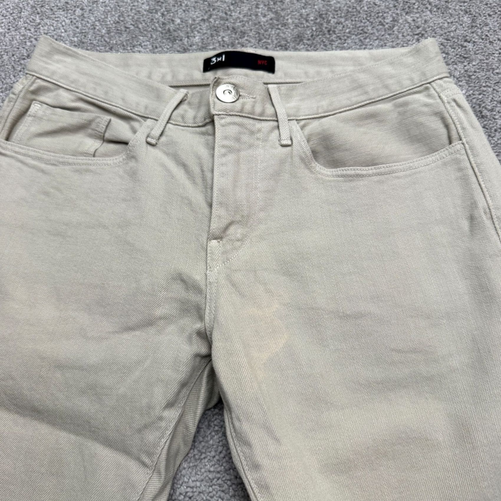 Orvis 3x1 NYC Beachwood Denim Pants Mens 29 Beige Straight Leg Cotton Casual Stretch Size US 29 - 3 Thumbnail