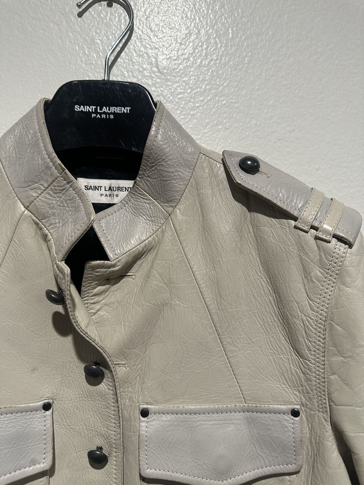 Saint Laurent Paris SS19 Travis Scott Runway Sample Leather Safari Jacket 46 Size US S / EU 44-46 / 1 - 3 Thumbnail