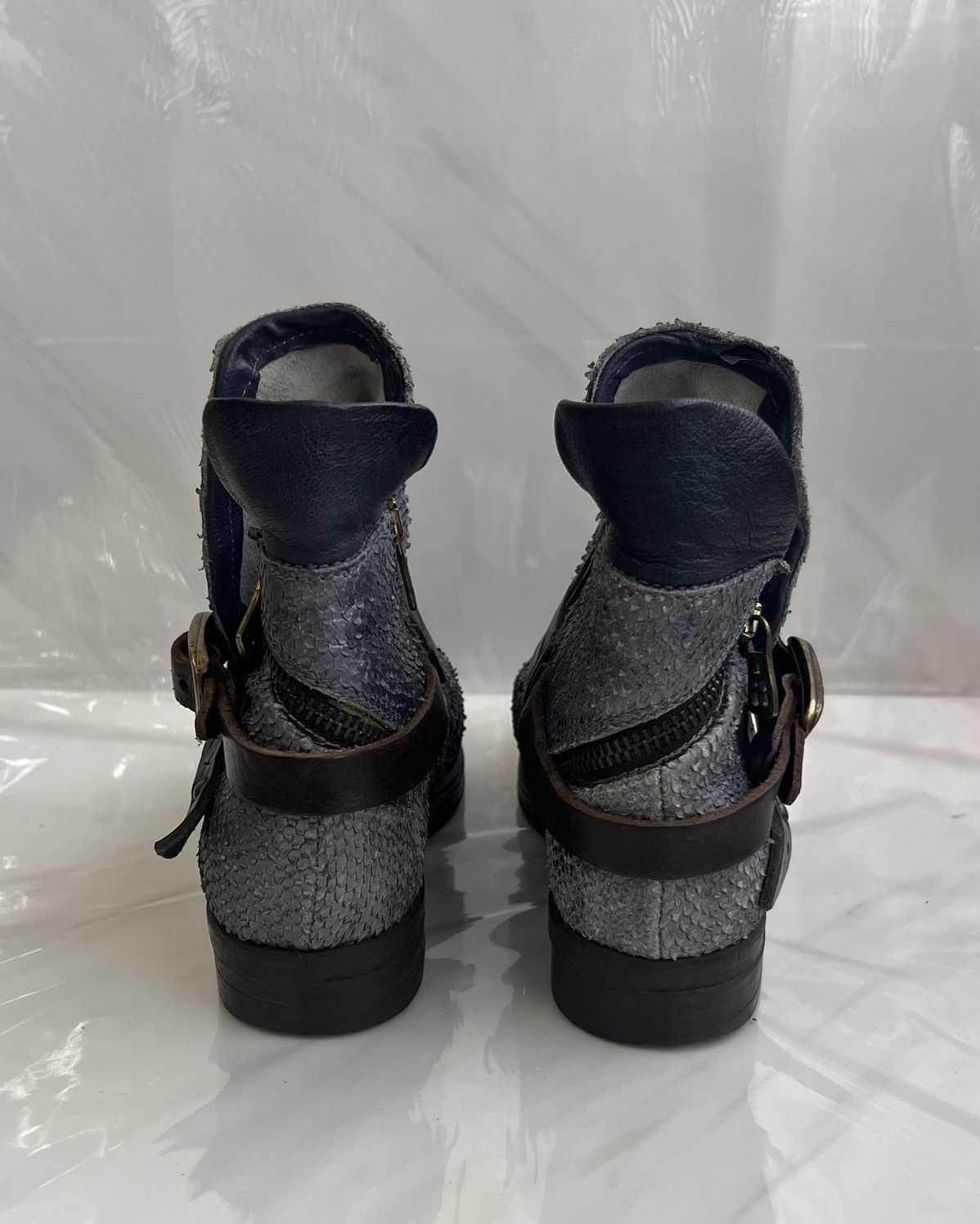 A.S.98 As 98 Airstep Zipper Boho Biker blue distressed boot Size US 8 / IT 38 - 8 Thumbnail