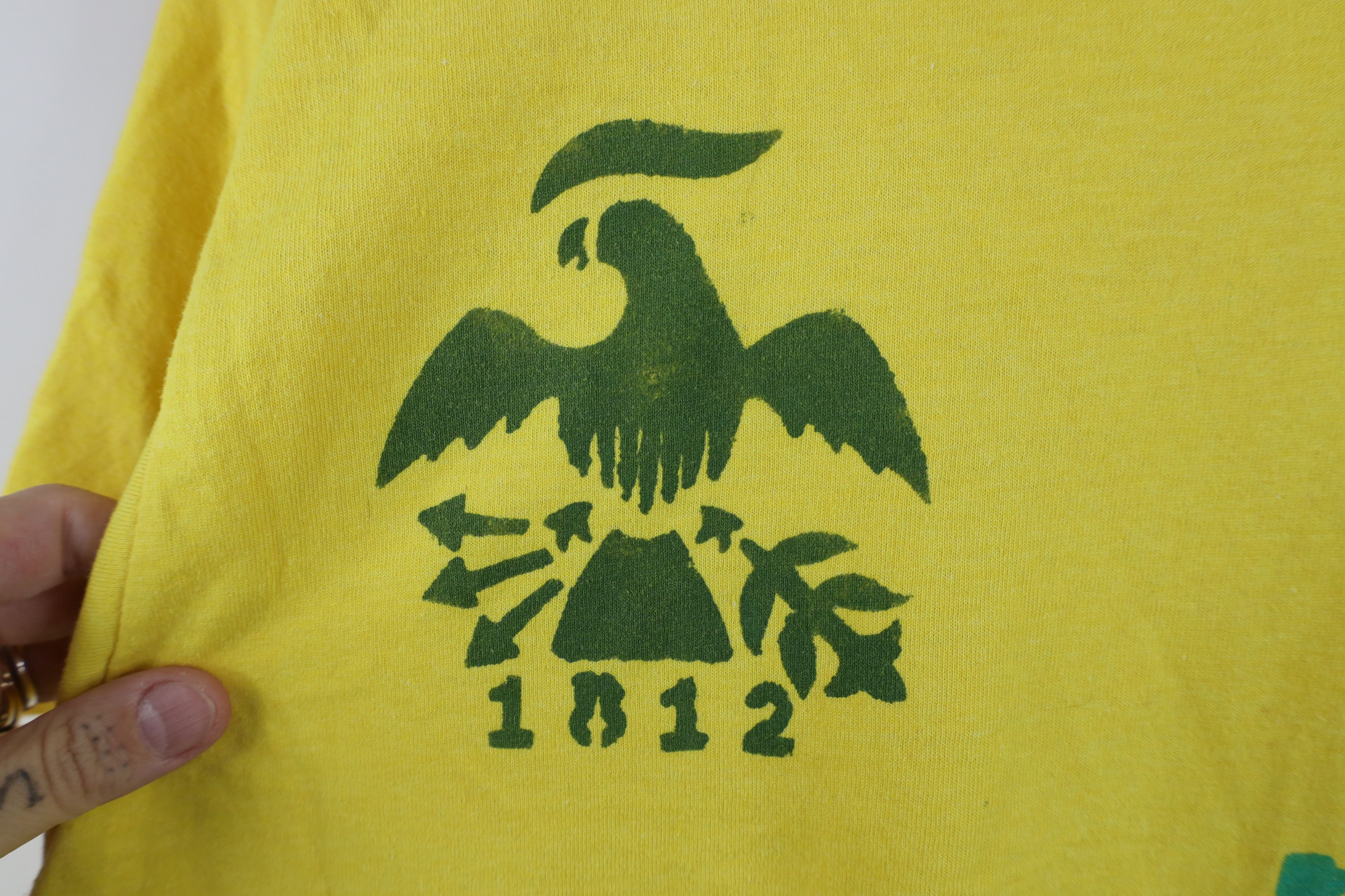 Vintage Vintage 90s Scouts of America Eagle Stamp T-Shirt Yellow USA Size US XL / EU 56 / 4 - 7 Thumbnail