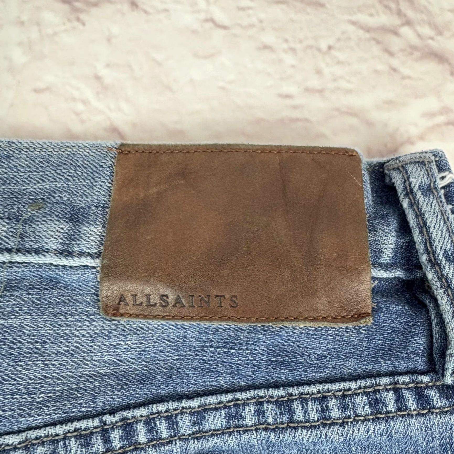 Allsaints AllSaints Cigarette Jeans Mens 30x30 Medium Wash Slim Straight Denim Jeans Size US 30 / EU 46 - 6 Thumbnail