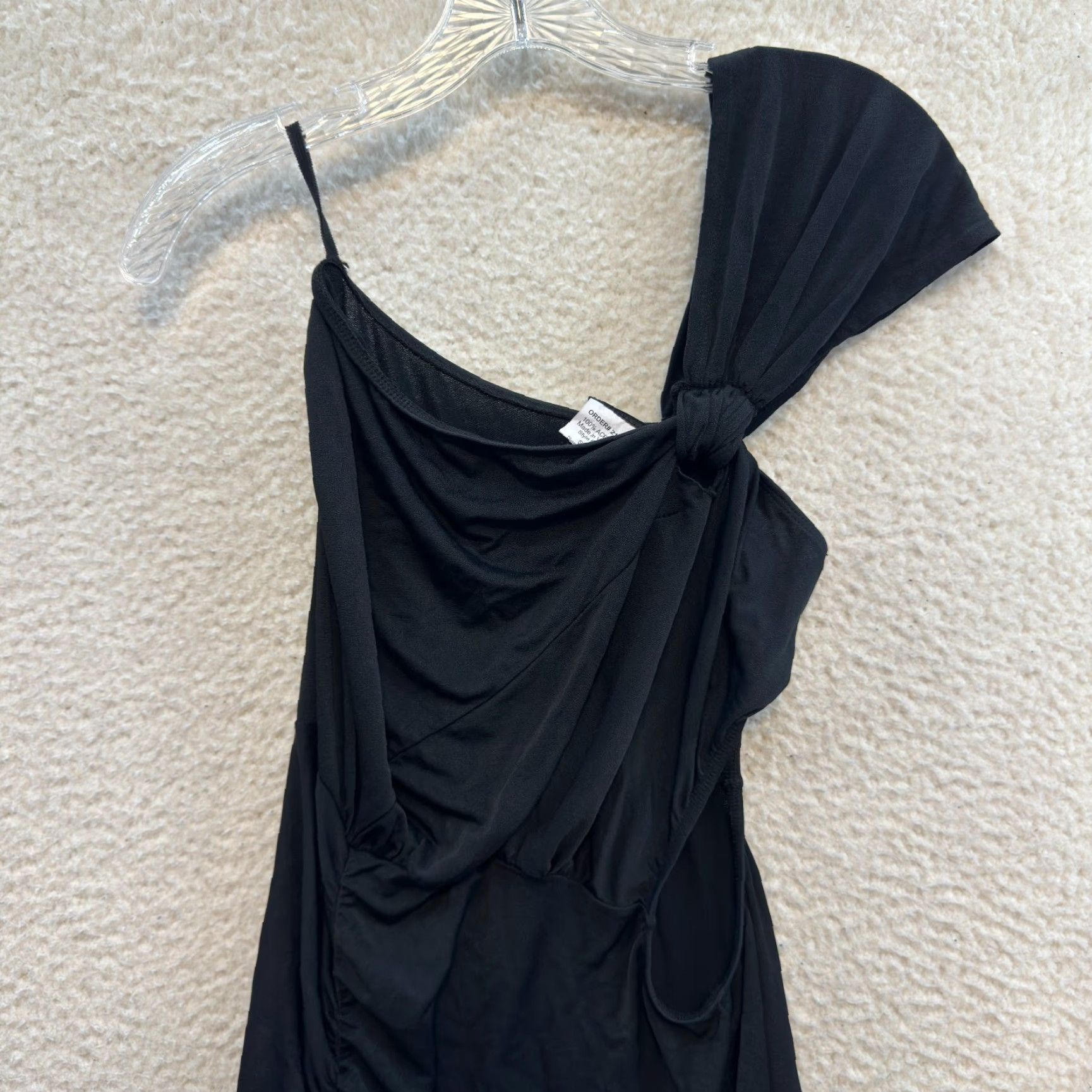 Vintage VINTAGE Frederick's of Hollywood Midi Dress One Shoulder Cut-Out Black S Small Womens Size S / US 4 / IT 40 - 3 Thumbnail