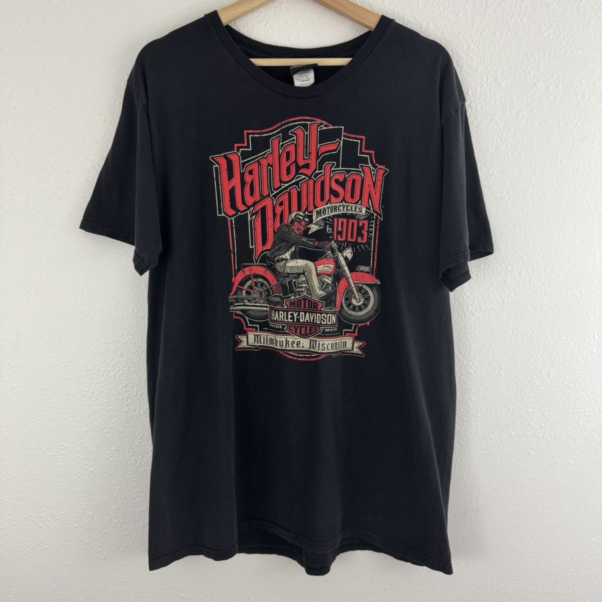 Harley Davidson HARLEY DAVIDSON Black Devil Biker Twister City Graphic Tee Size US XL / EU 56 / 4 - 1 Thumbnail