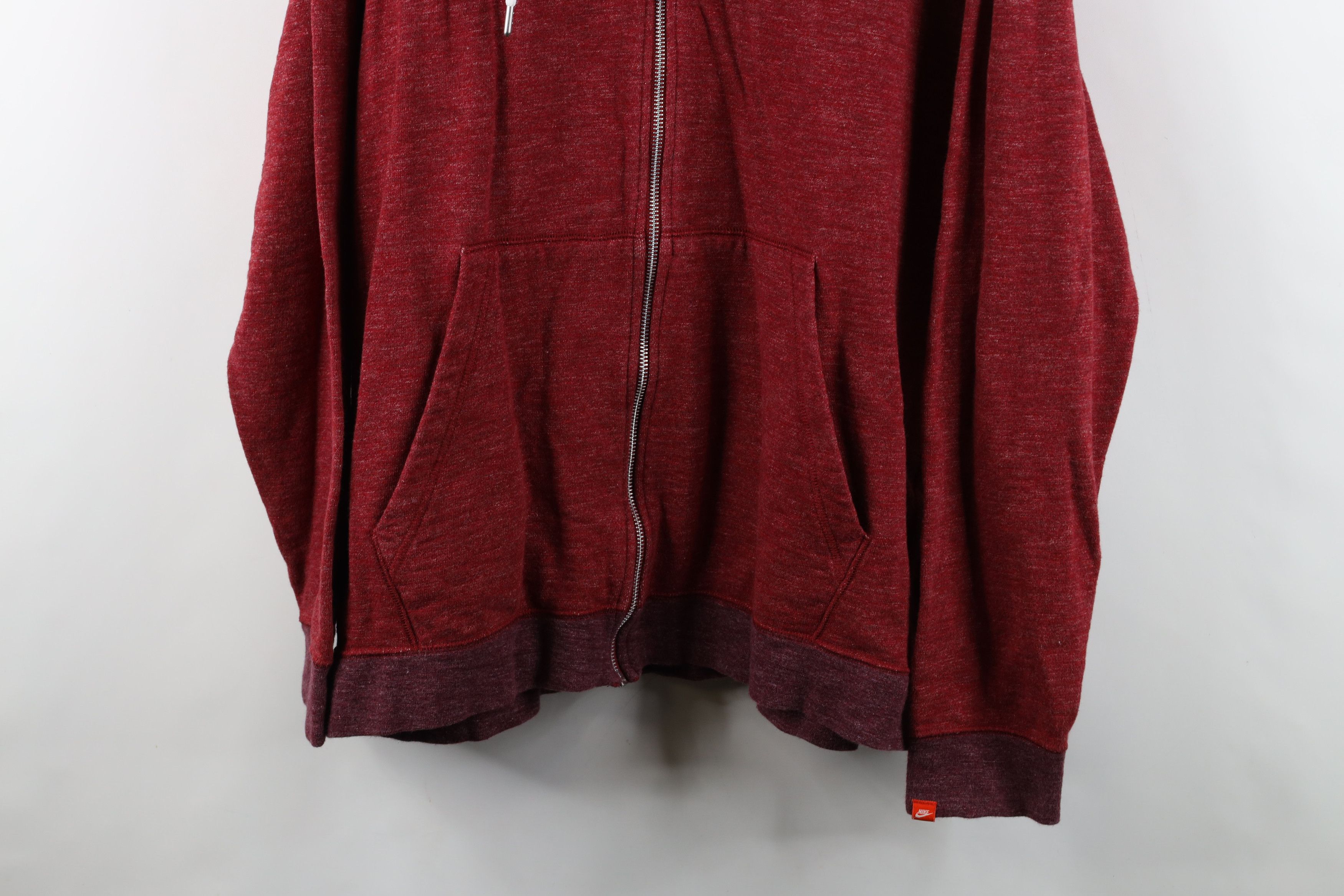 Nike Vintage Nike Mini Swoosh French Terry Full Zip Hoodie Red Size US XXL / EU 58 / 5 - 3 Thumbnail