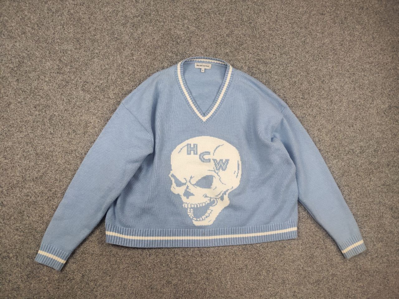 Japanese Brand Heaven Can Wait Design Skull Logo V Chek Oversized sweater Size US S / EU 44-46 / 1 - 2 Thumbnail