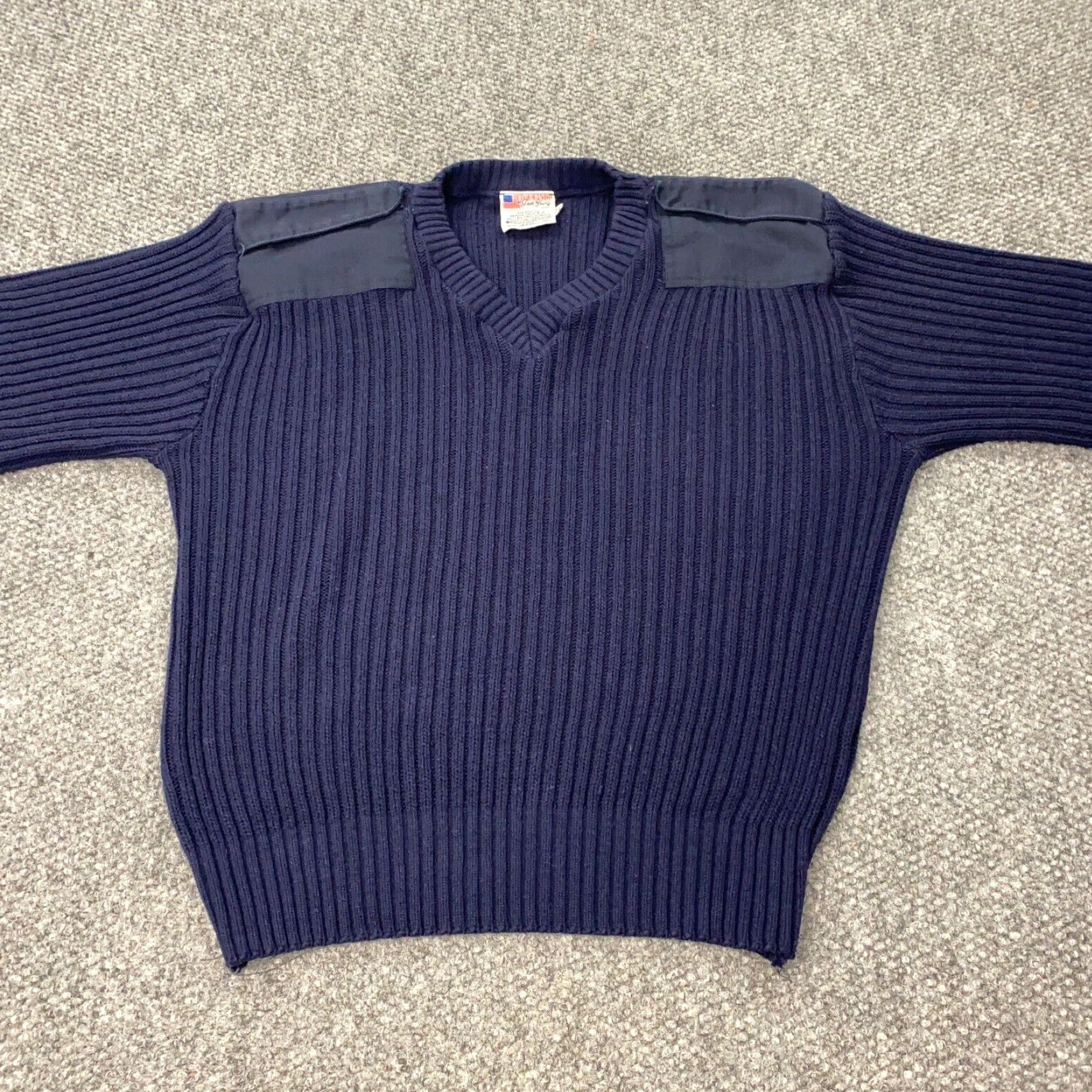 Commando Vintage Jack Young USA Sweater Mens Medium Pullover Military Blue Knit 90s Size US M / EU 48-50 / 2 - 7 Thumbnail