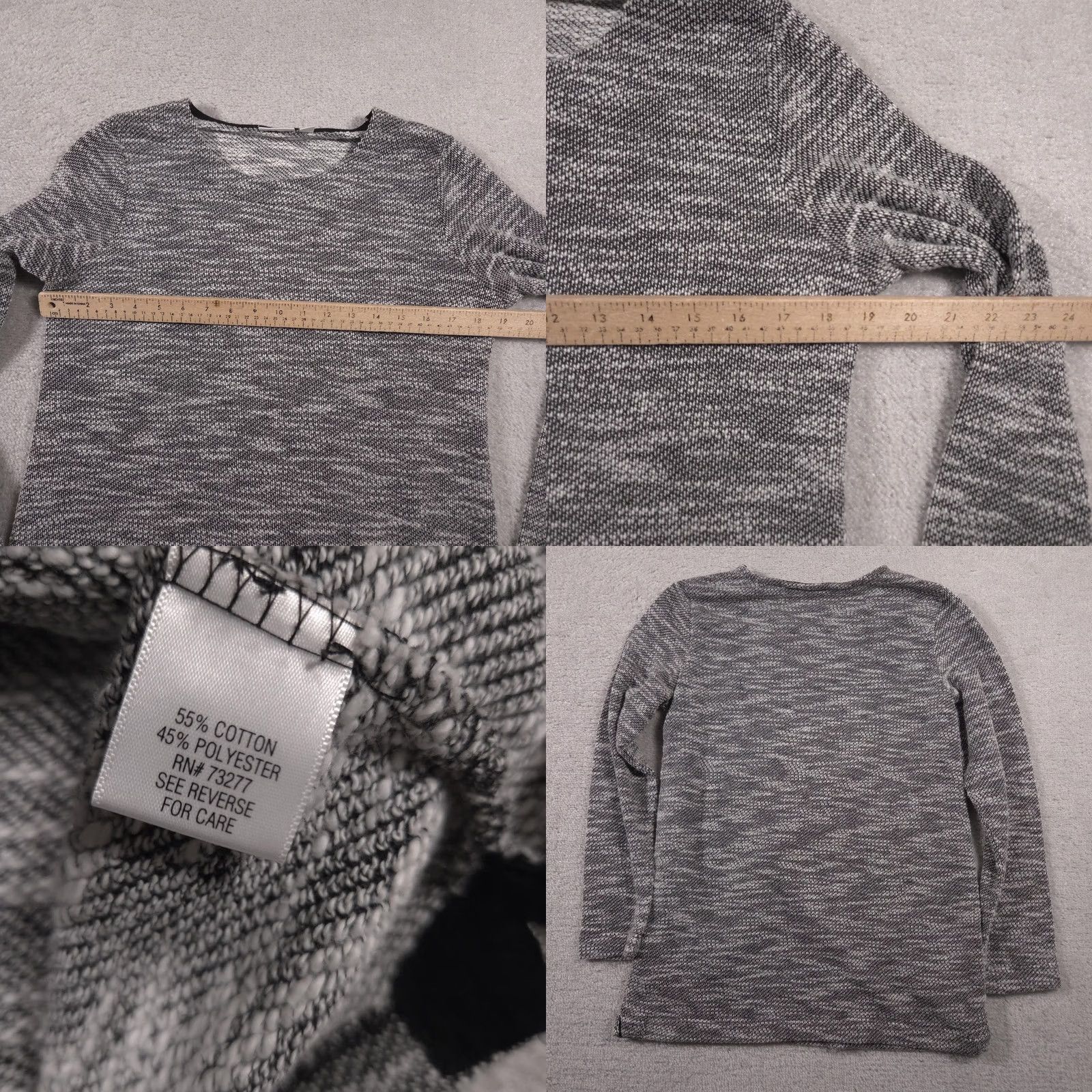 Croft & Barrow Croft & Barrow Sweater Womens Medium Gray Knit Pullover Long Sleeve Cotton Blend Size M / US 6-8 / IT 42-44 - 8 Thumbnail