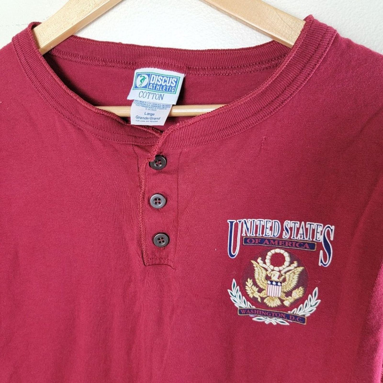 Vintage Discus Athletic USA Emblem Logo Tee T-Shirt Short Sleeve Size US L / EU 52-54 / 3 - 4 Thumbnail