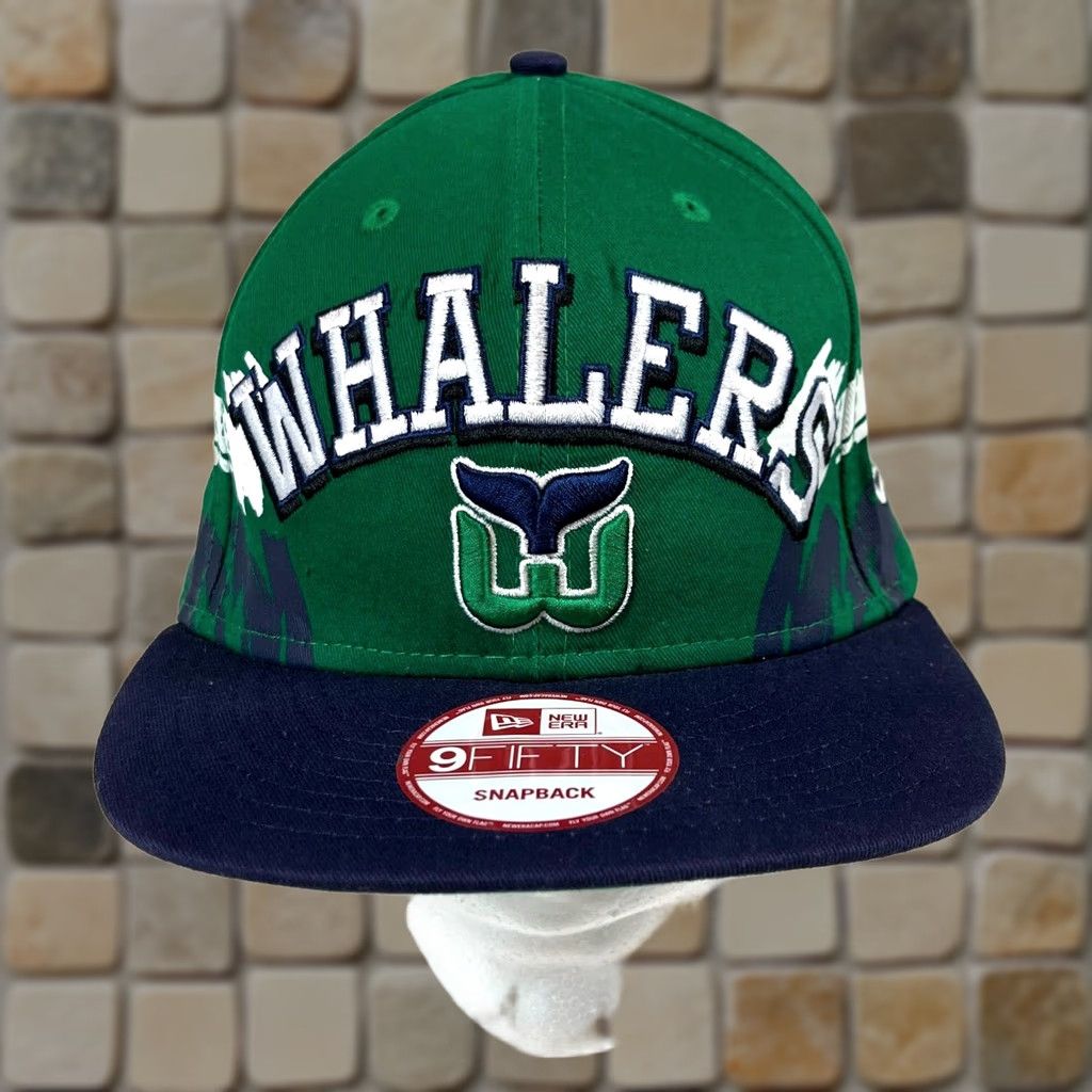 New Era VINTAGE New Era 9Fifty Hartford Whalers Hockey Snapback Cap Green Hats Mens One Size Size ONE SIZE - 1 Thumbnail