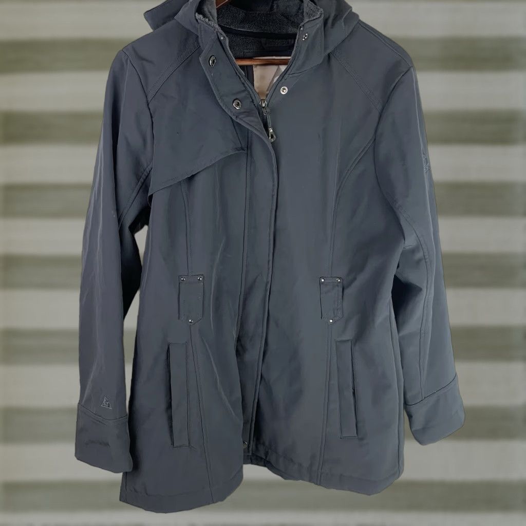 Vintage Gerry Jacket Women L Gray Full Zip Hooded Special Edition Removable Hood Coat Outer Shell Polyester Size L / US 10 / IT 46 - 1 Thumbnail