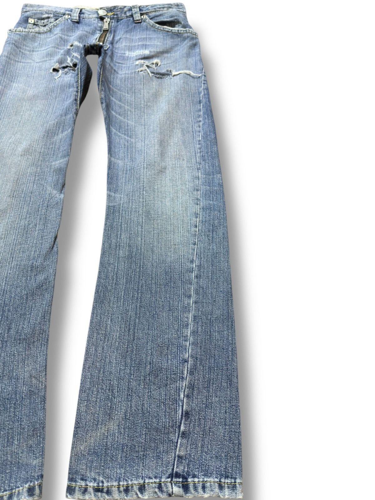 Dsquared2 Vintage Dsquared2 Curve Leg Faded Grunge Distressed Denim Size US 31 - 4 Thumbnail