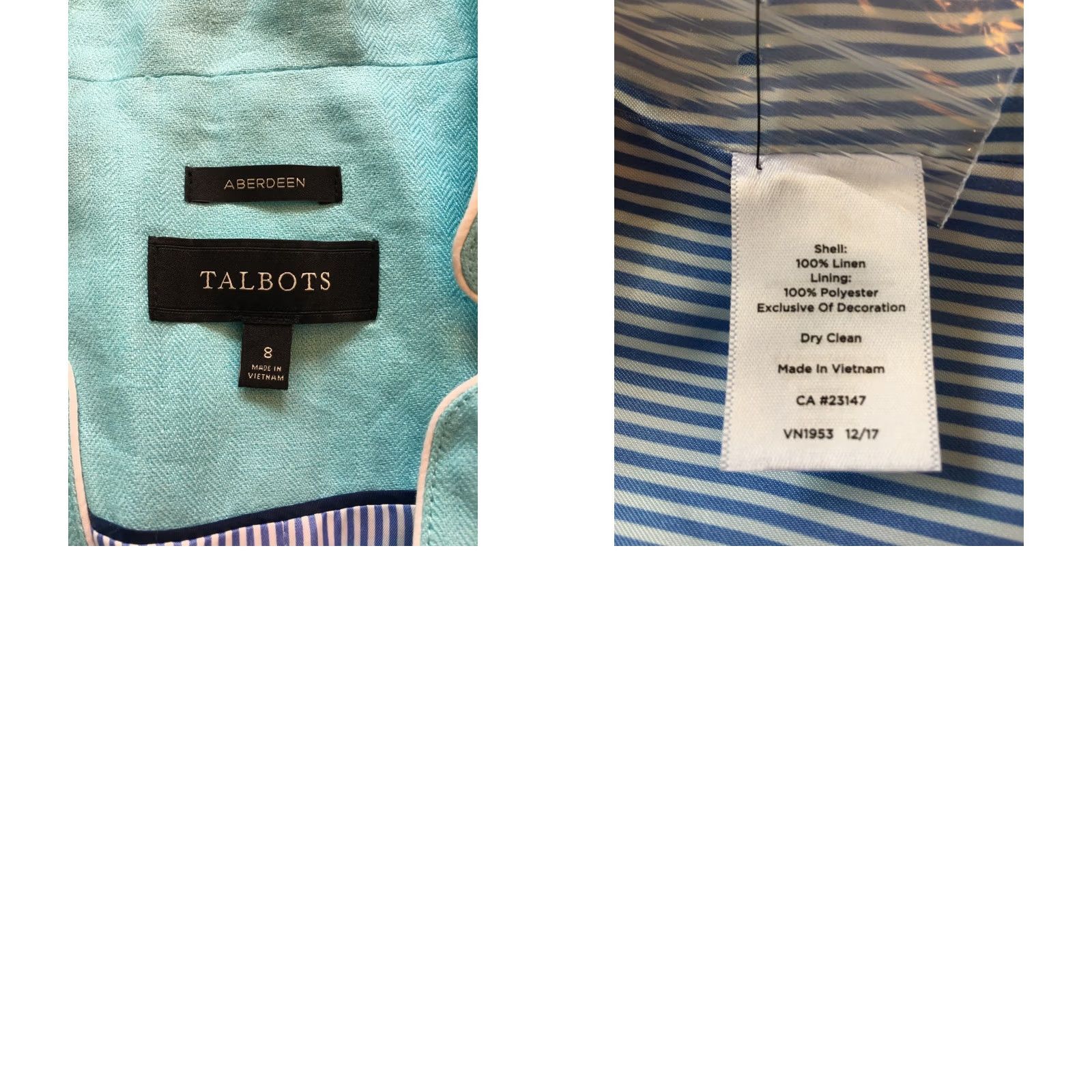 Talbots Talbots Womens Blazer Shirt Linen One-Button Long Sleeve Blue 8 Lined Pocket Notch Lapel Vintage? No Size M / US 6-8 / IT 42-44 - 8 Thumbnail