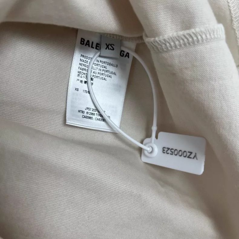 Balenciaga Balenciaga Beige Embroidered Logo Short Sleeve Shirt-2505 Size US XS / EU 42 / 0 - 5 Thumbnail