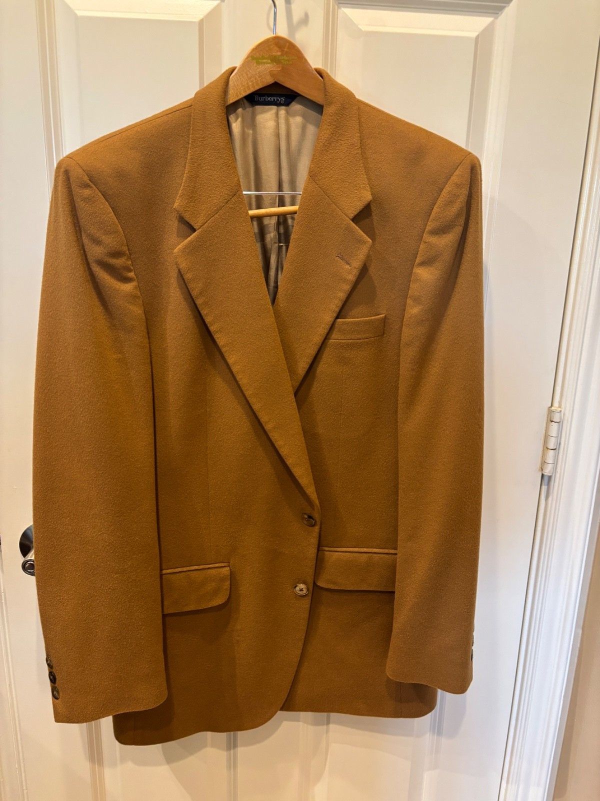 Burberry Vintage 'Burberrys' 100% Cashmere Blazer Camel Brown Size 44L - 7 Thumbnail