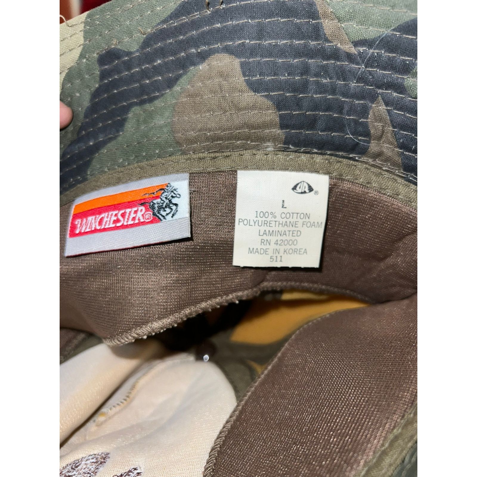 Winchester Vintage Winchester Camo Bucket Hat Duck Hunting Green 90s OS Size ONE SIZE - 8 Thumbnail