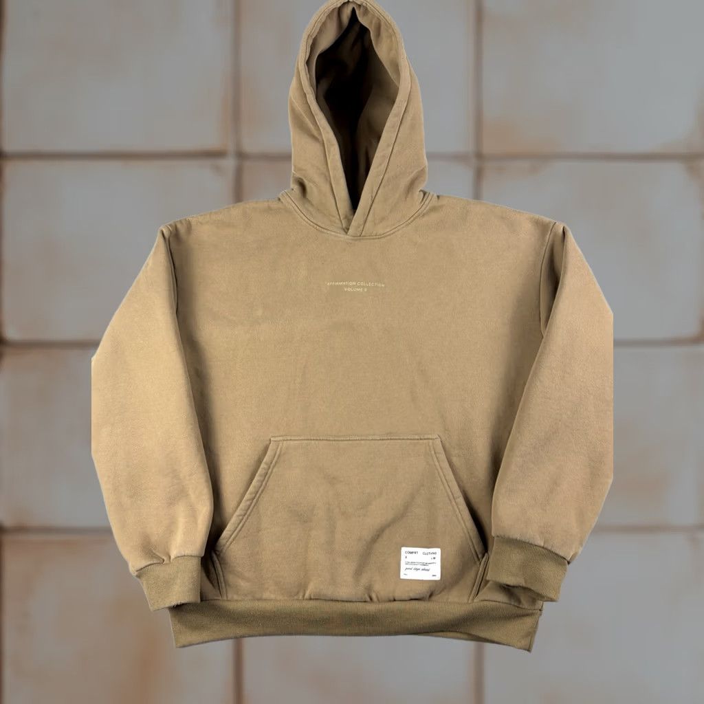 Vintage Comfrt Hoodie Mens XL Brown Fleece Pullover Relaxed Fit Logo Pocket Sweatshirt Size US XL / EU 56 / 4 - 1 Thumbnail