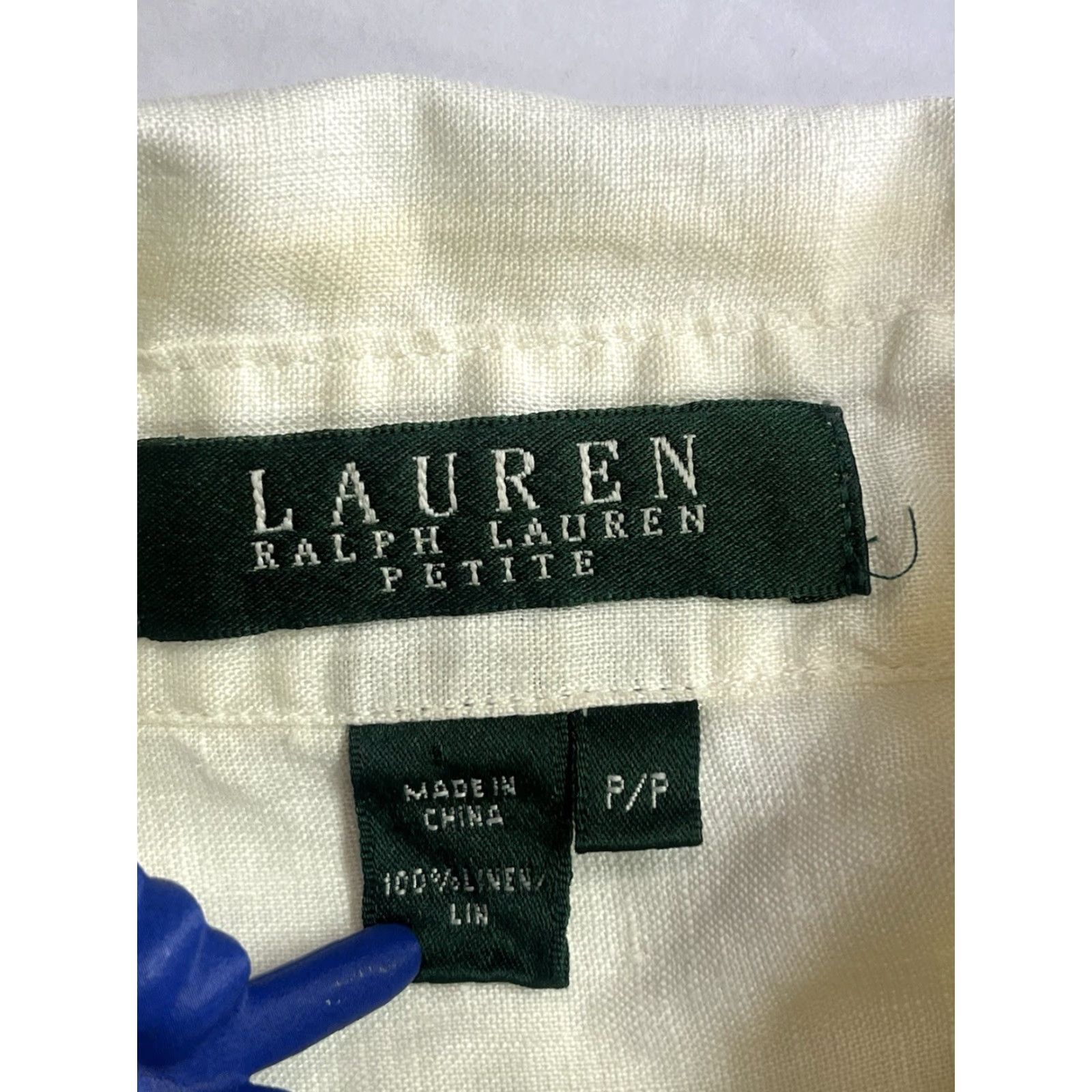 Ralph Lauren Lauren Ralph Lauren Exclusive 100% Linen Shirt Button Down Yellow Petite Size XXS / US 00 / IT 34 - 6 Thumbnail