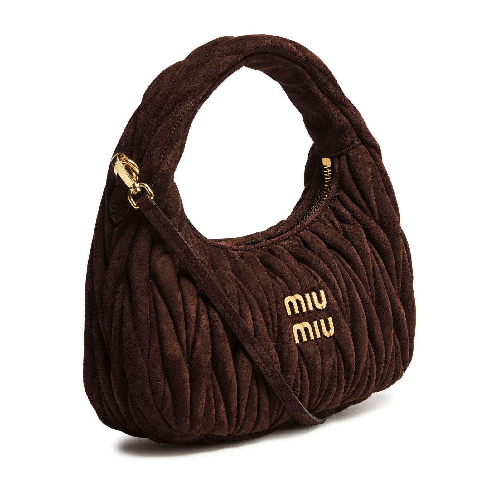 Miu Miu MIU MIU Wander Small $2950 Brown Suede Hobo Bag New And Auth Size ONE SIZE - 2 Thumbnail