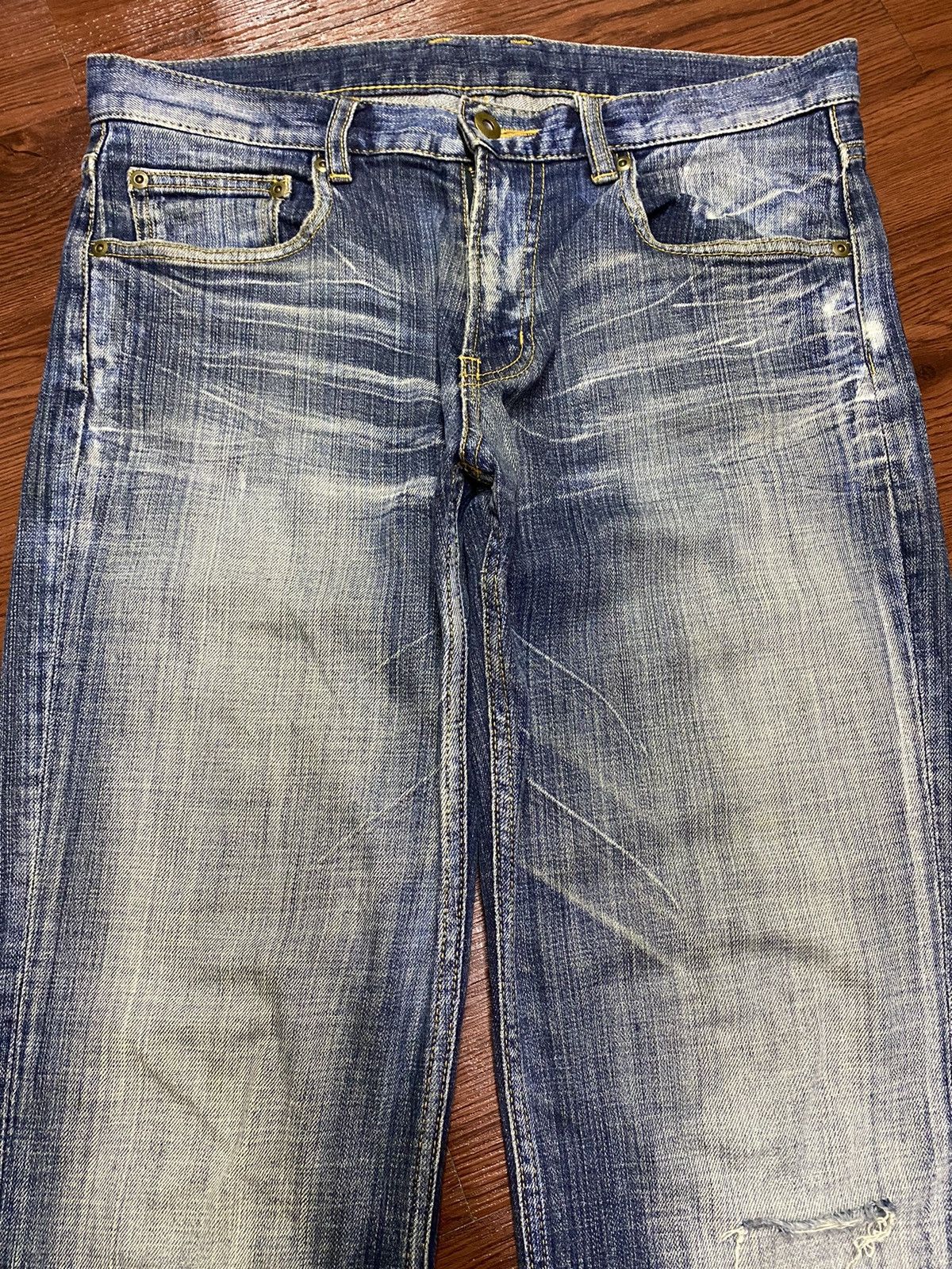 Nicole Club Vintage Japanese Brands Faded Wash Distressed Loose Jeans Size US 34 / EU 50 - 3 Thumbnail