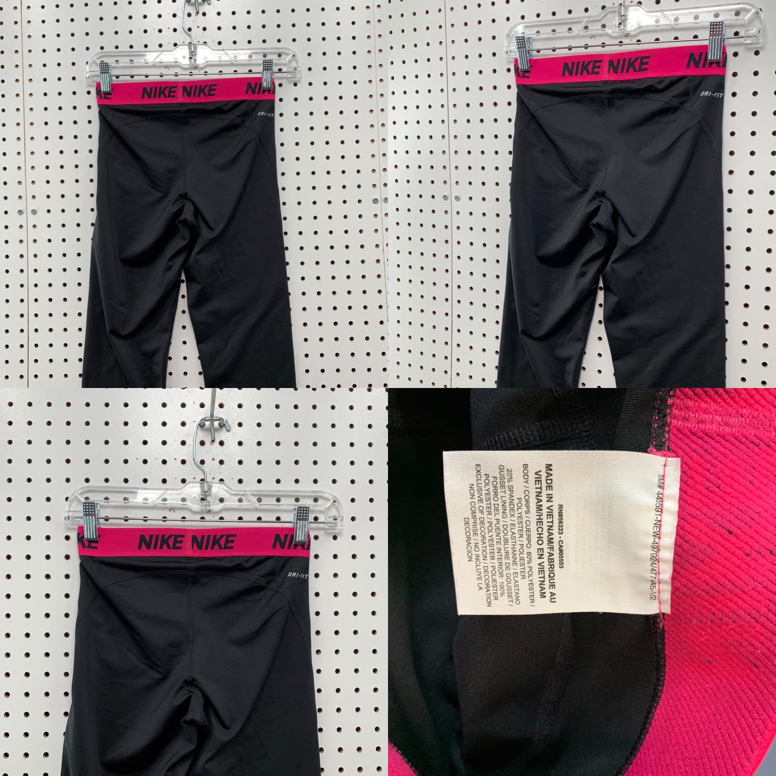 Nike VINTAGE Nike Dri-FIT Cropped Active Leggings Pants Womens Small Pink Black 24x17.5 Size 28" / US 6 / IT 42 - 8 Thumbnail