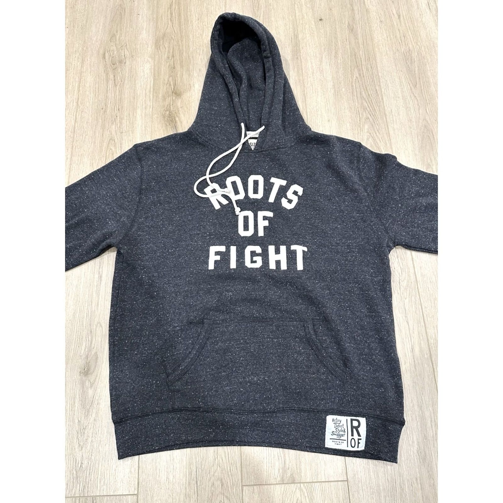 Roots VINTAGE Roots Of Fight Hoodie Shirt Mens Large Black Heather Triblend Fleece Pullover Size US L / EU 52-54 / 3 - 3 Thumbnail
