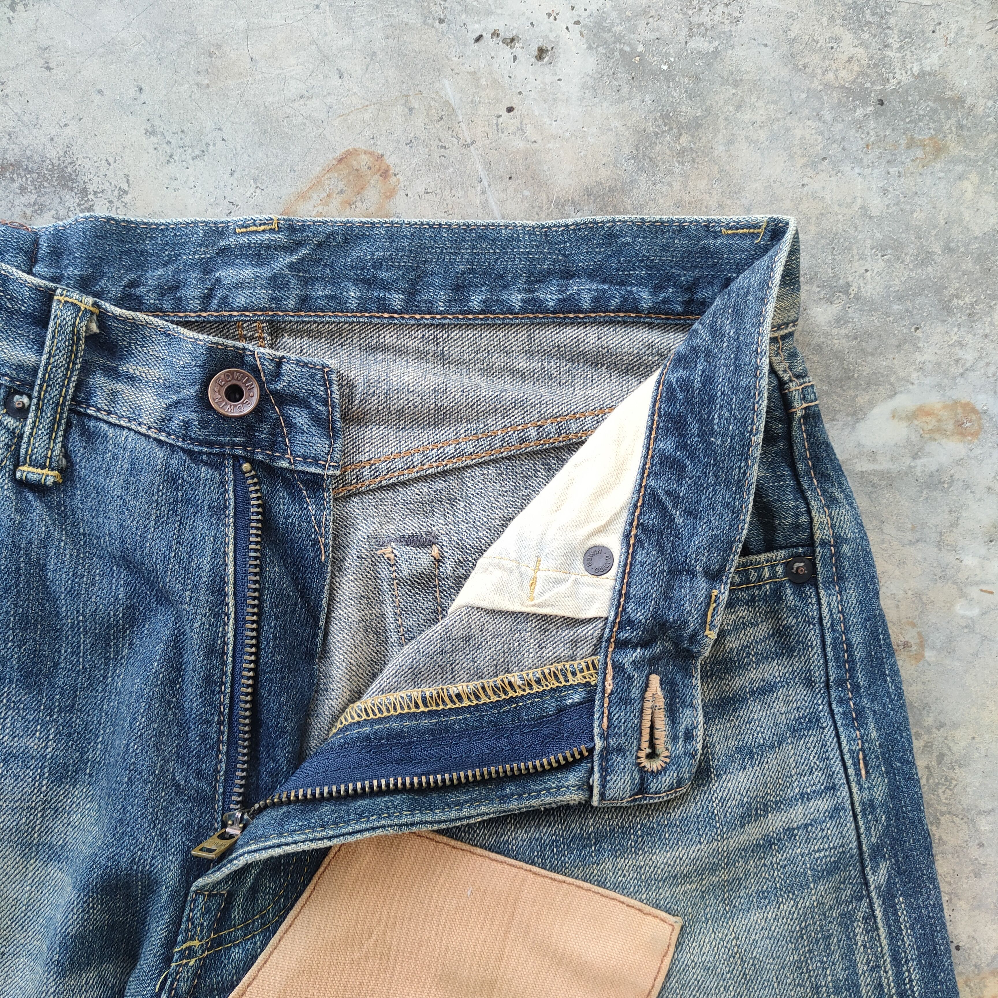 Edwin VINTAGE EDWIN SELVEDGE ORG TAG FADED DISTRESSED JEANS DENIM Size US 30 / EU 46 - 9 Thumbnail