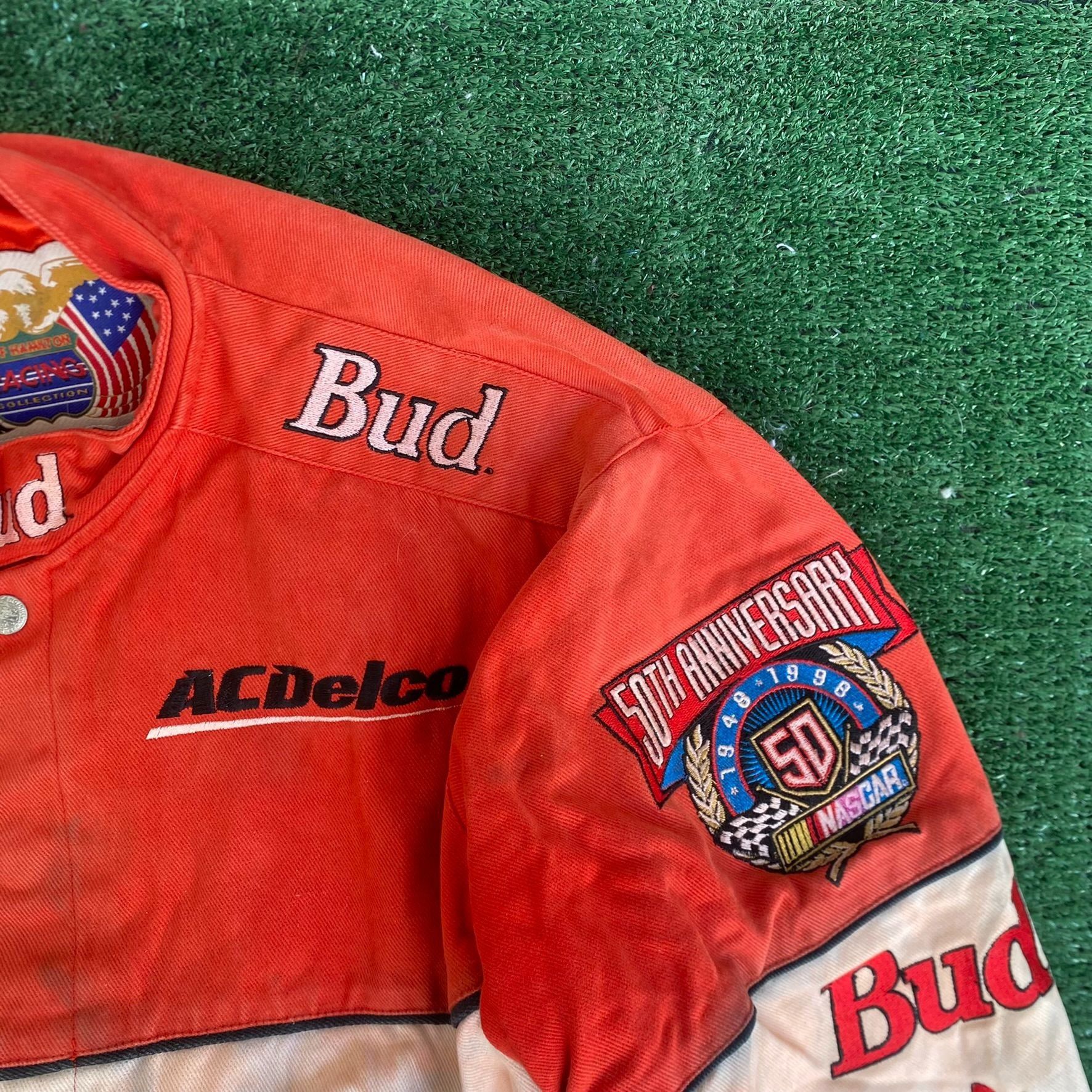 Budweiser Vintage 90s Bud Racing Jacket NASCAR Jeff Hamilton Bomber Size US S / EU 44-46 / 1 - 5 Thumbnail