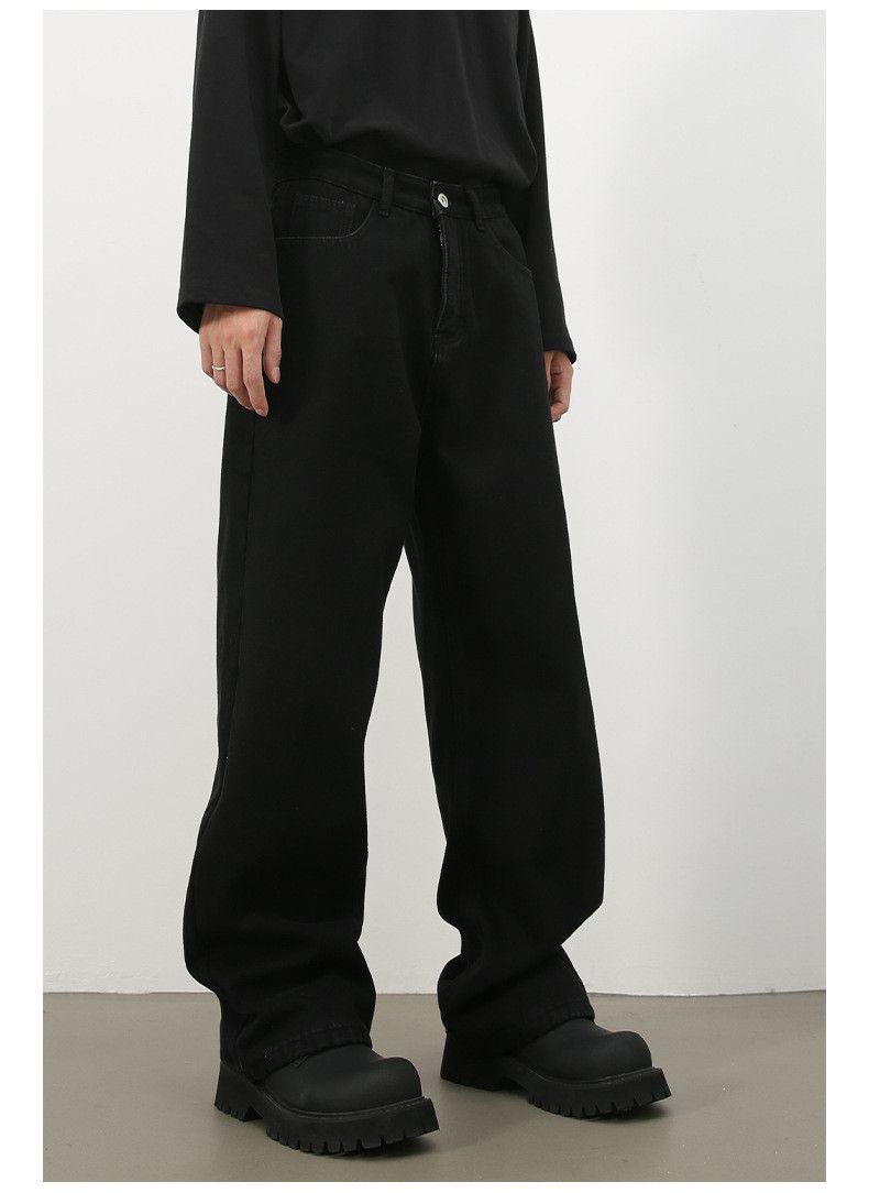 Japanese Brand × Jean Men's black washed loose straight jeans Size US 32 / EU 48 - 2 Thumbnail