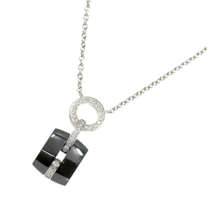Chanel CHANEL Ultra Necklace 42cm Diamond Ceramic K18 WG White