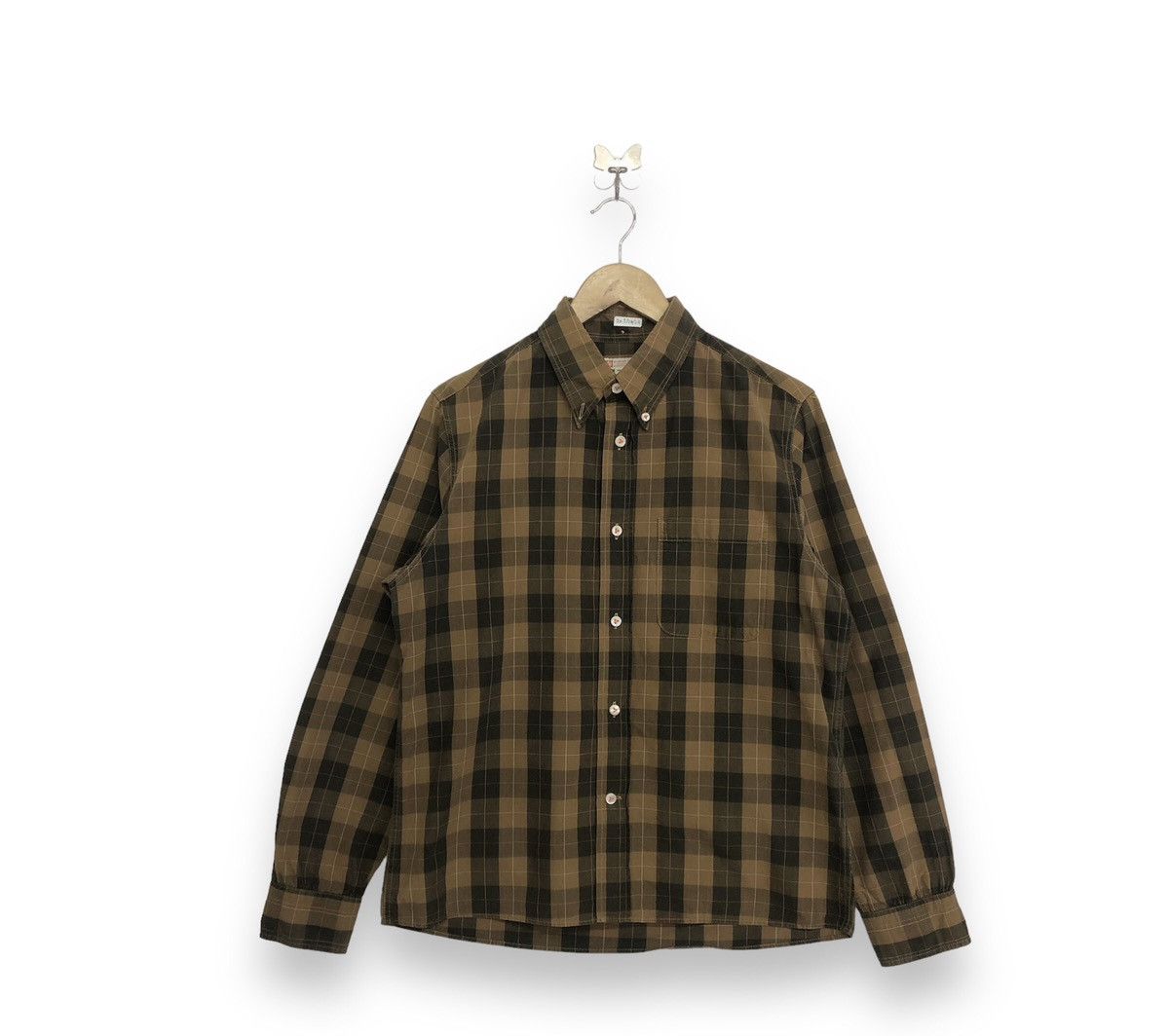 Sugar Cane Sugar Cane Checked Pattern Brown Button Shirt Size US S / EU 44-46 / 1 - 1 Thumbnail
