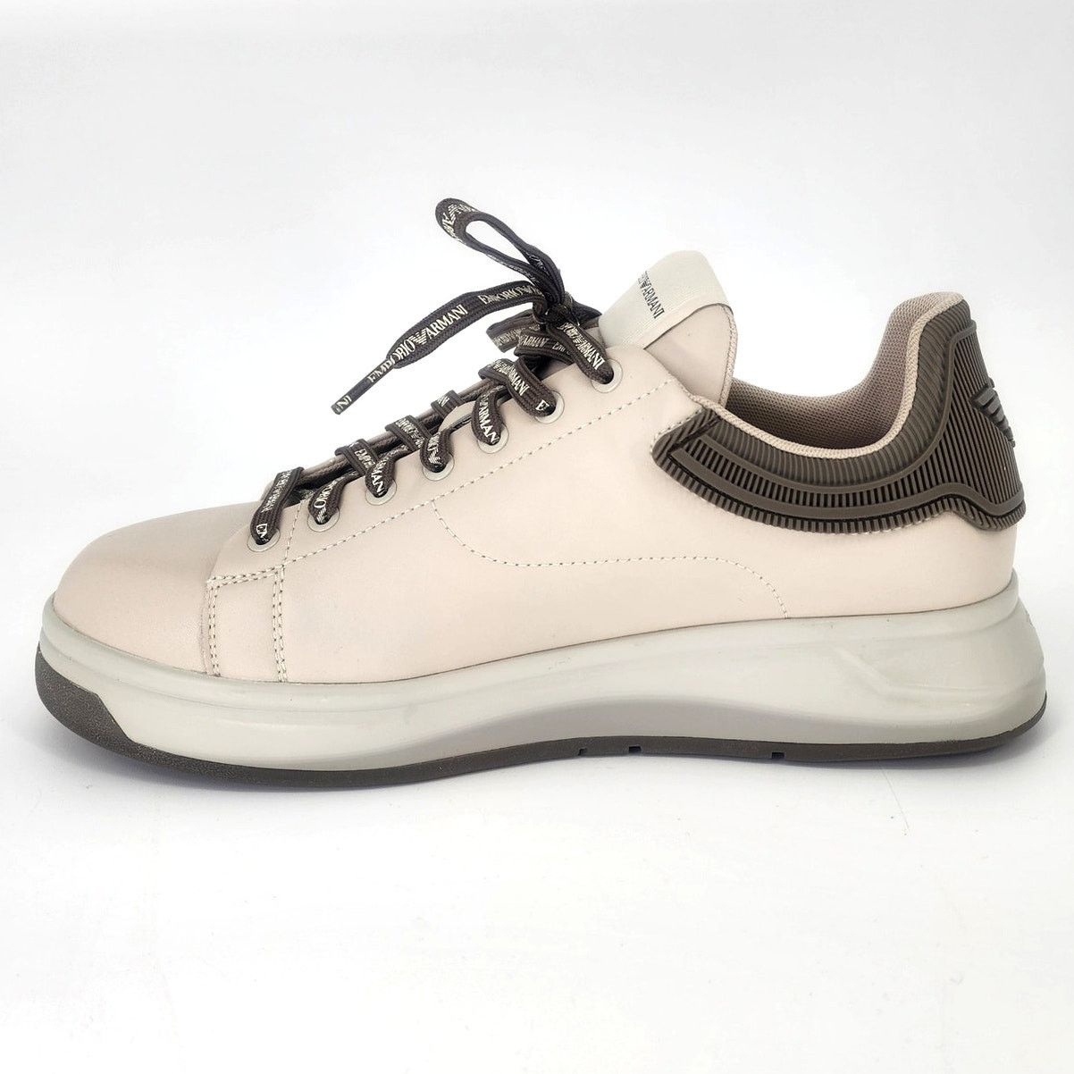 Emporio Armani Emporio Armani Beige Leather Low-Top Sneakers 41 Size US 8 / EU 41 - 12 Thumbnail