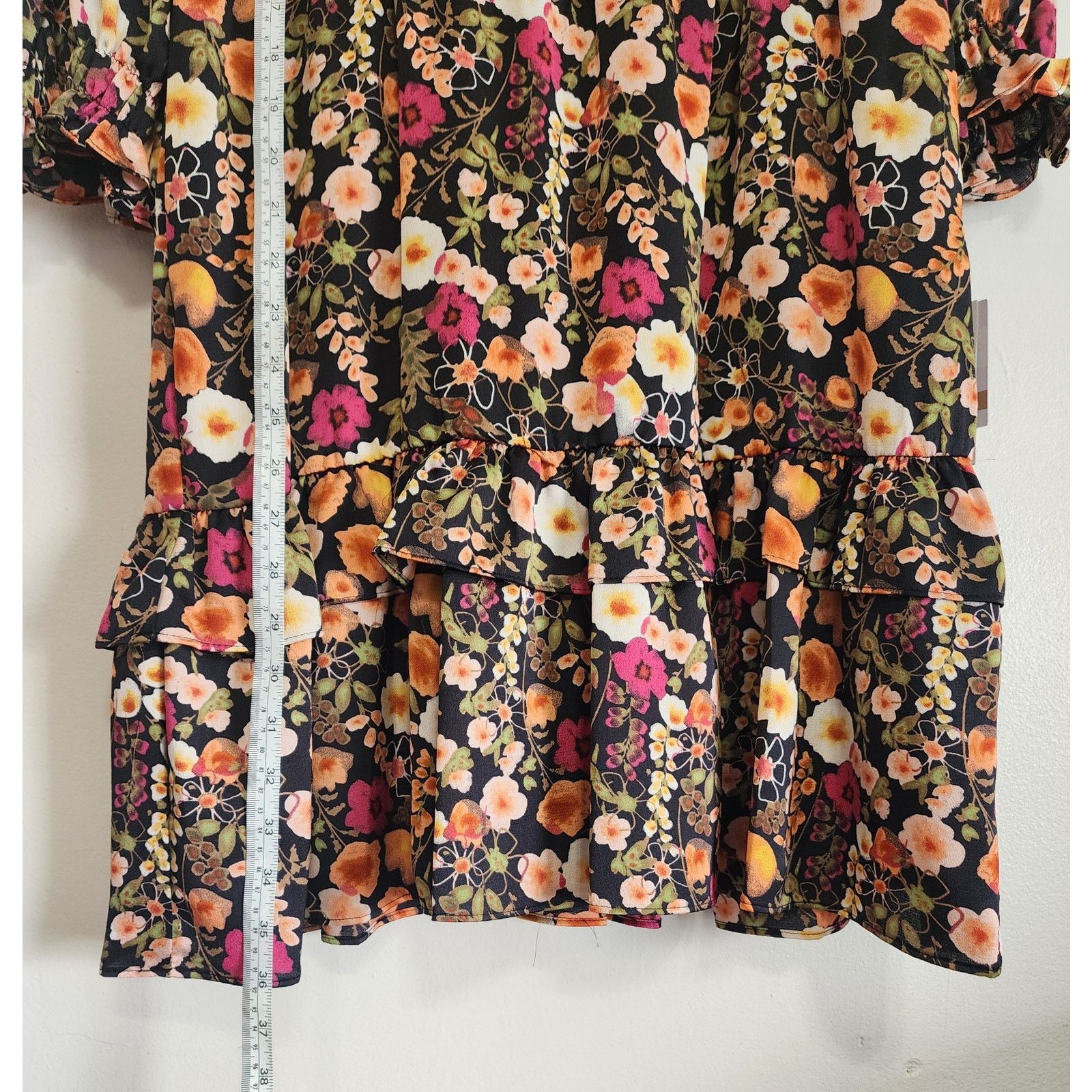 Other Melonie T Floral Print 3/4 Sleeve Mini Dress Size 12 NWT Size XL / US 12-14 / IT 48-50 - 3 Thumbnail
