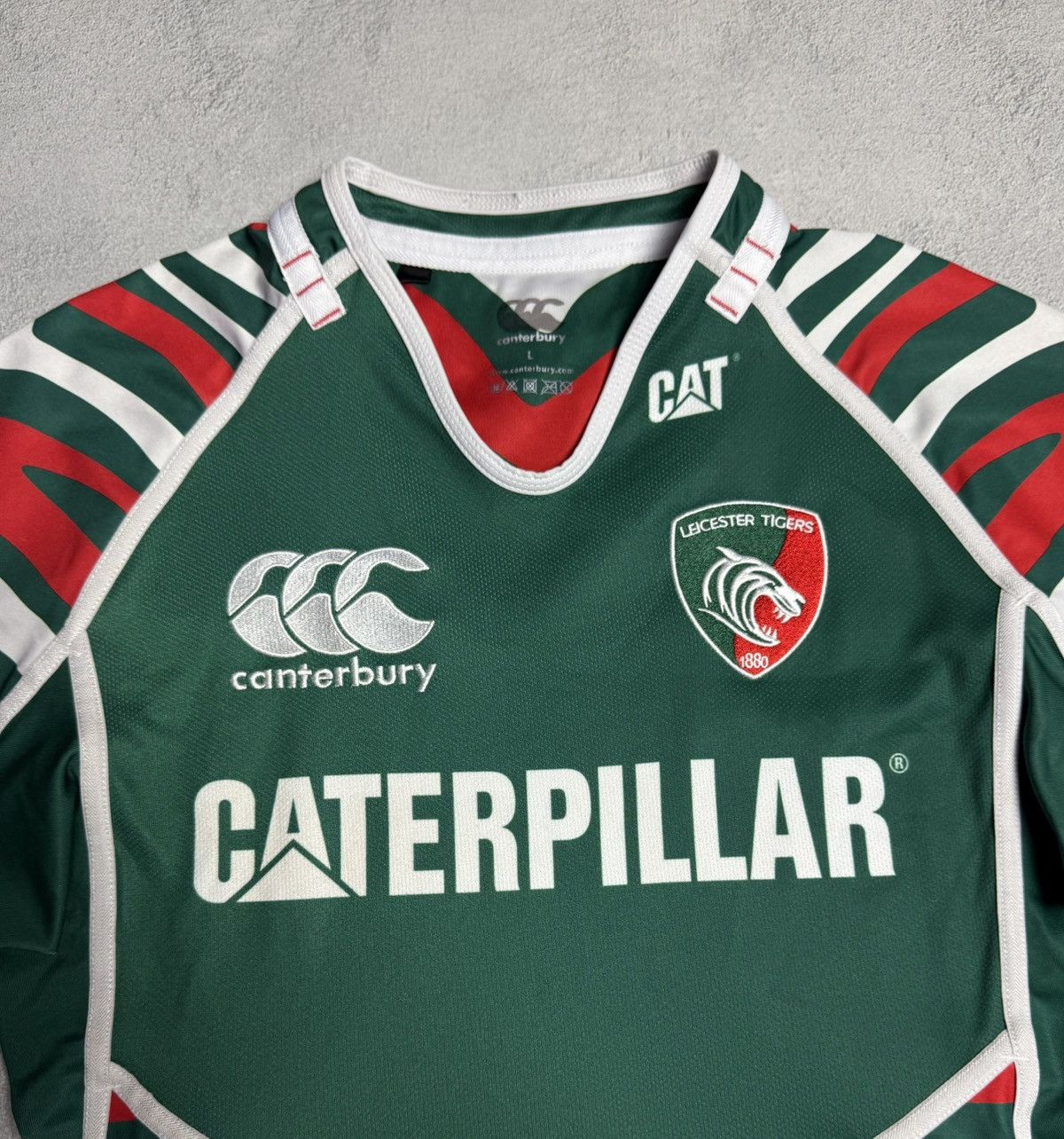Canterbury of New Zealand Leicester Tigers 2012 2013 Rugby Shirt Jersey Canterbury Size US L / EU 52-54 / 3 - 7 Thumbnail
