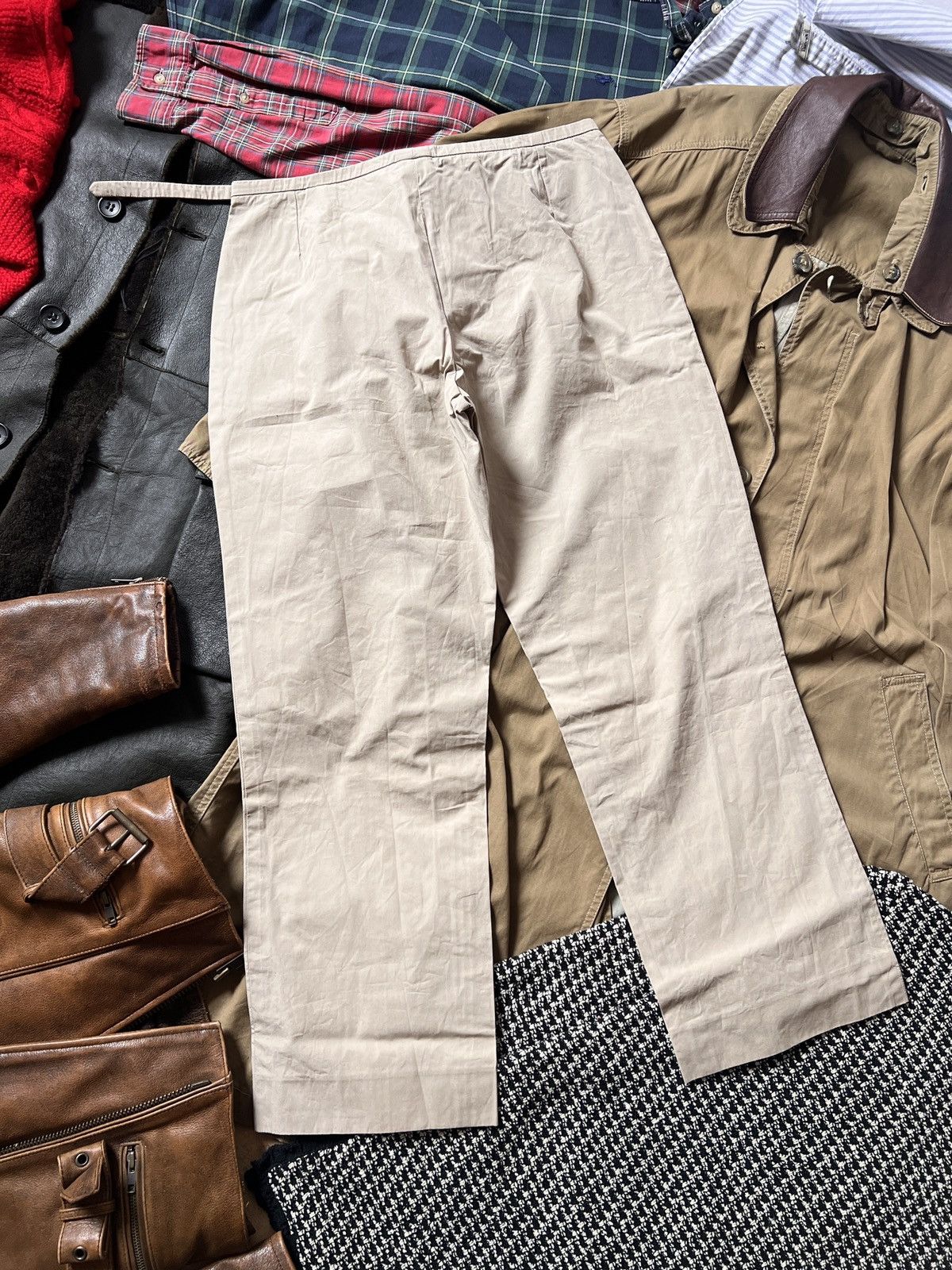 Hermes Vintage Hermes Wide-Leg Cotton Pants Trousers With Belt Size 27" / US 4 / IT 40 - 2 Thumbnail