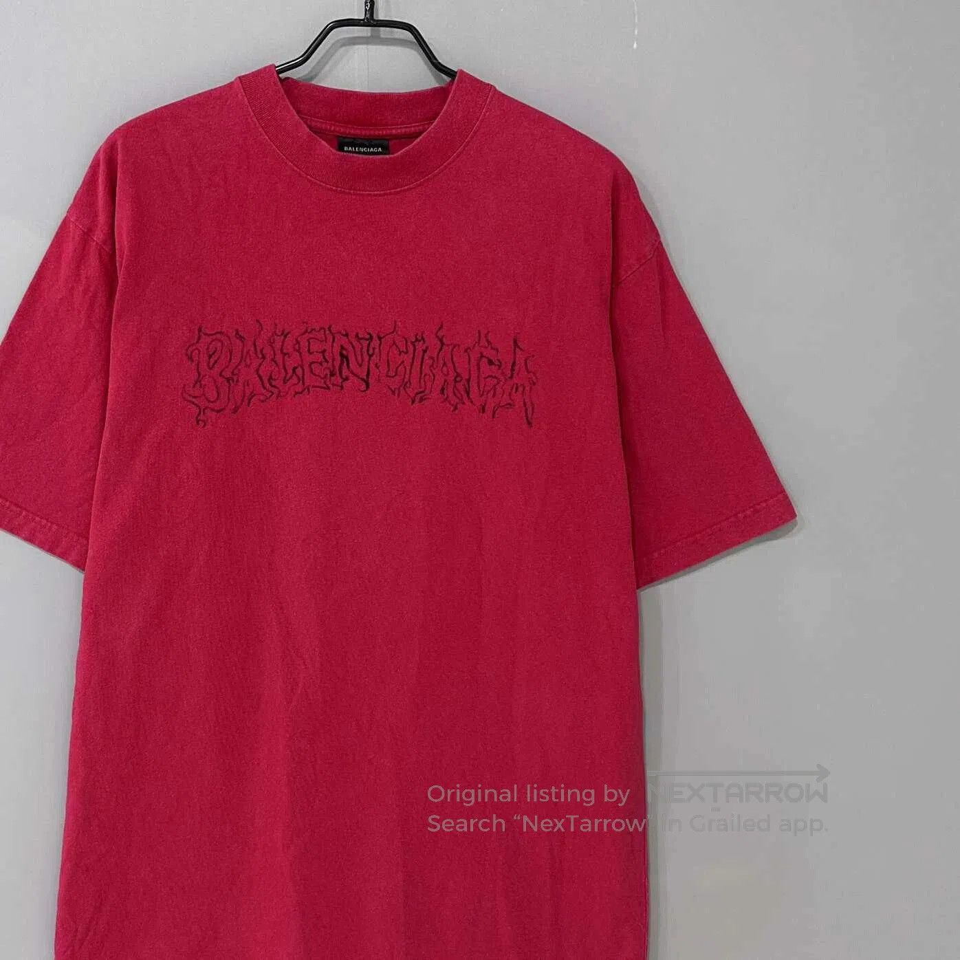 Balenciaga Balenciaga Red Flame Crackle Short Sleeve. Size US XS / EU 42 / 0 - 3 Thumbnail