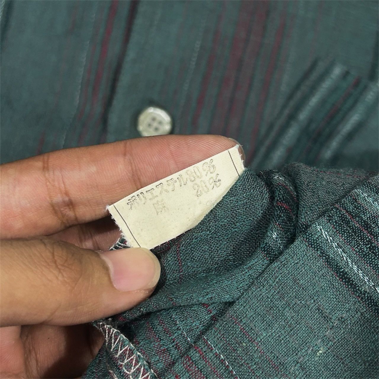 Other Talk Green Plaid Stripe Button Up Longsleeves Shirt Size US L / EU 52-54 / 3 - 6 Thumbnail