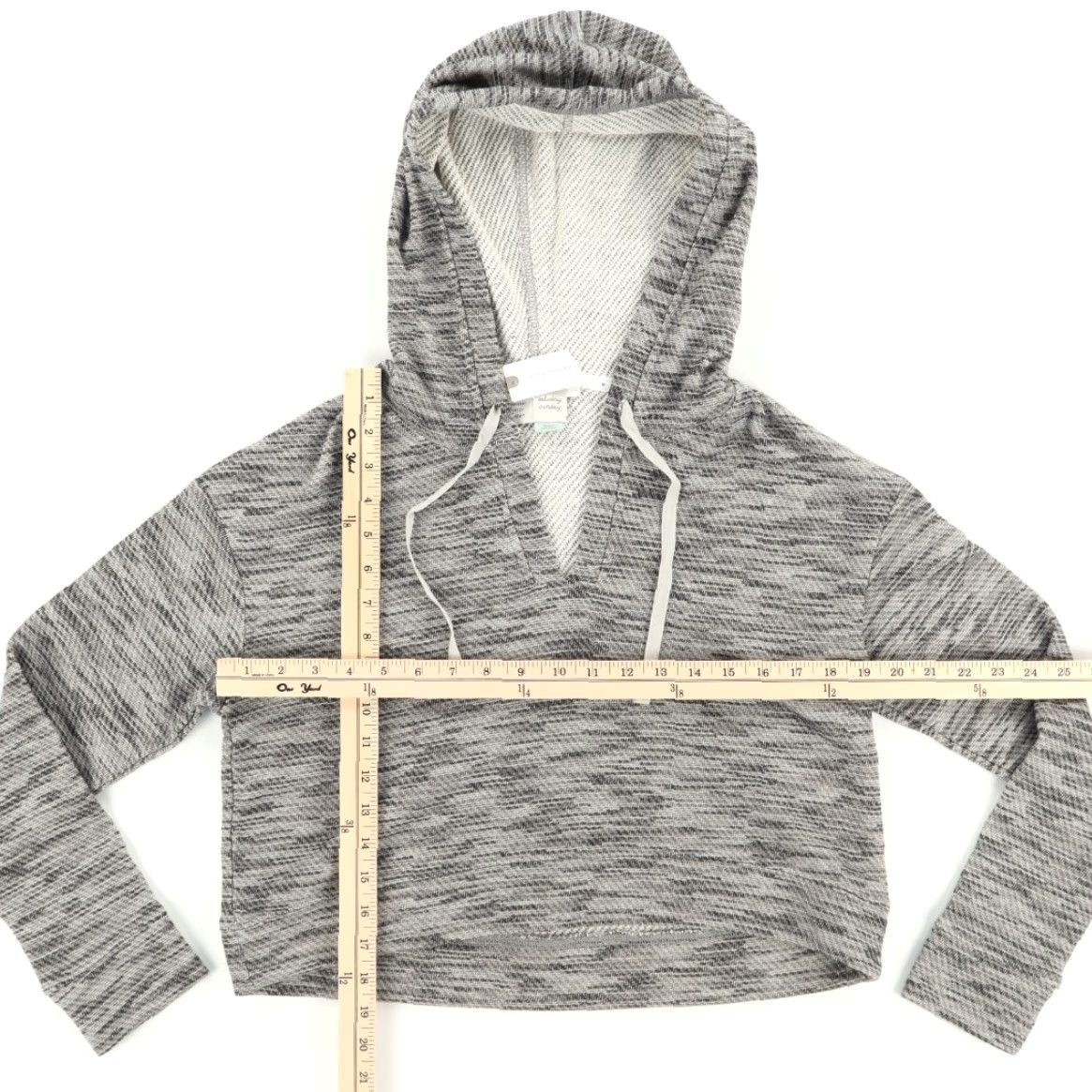 Anthropologie Saturday Sunday for Anthropologie Crop Heather Gray Women's S Hoodie Size S / US 4 / IT 40 - 3 Thumbnail
