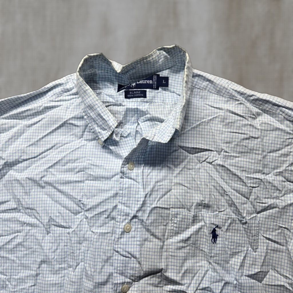 Ralph Lauren Ralph Lauren Shirt White Check Blaire 100% Cotton Button-Up Adult Men’s L Large Size US L / EU 52-54 / 3 - 1 Thumbnail