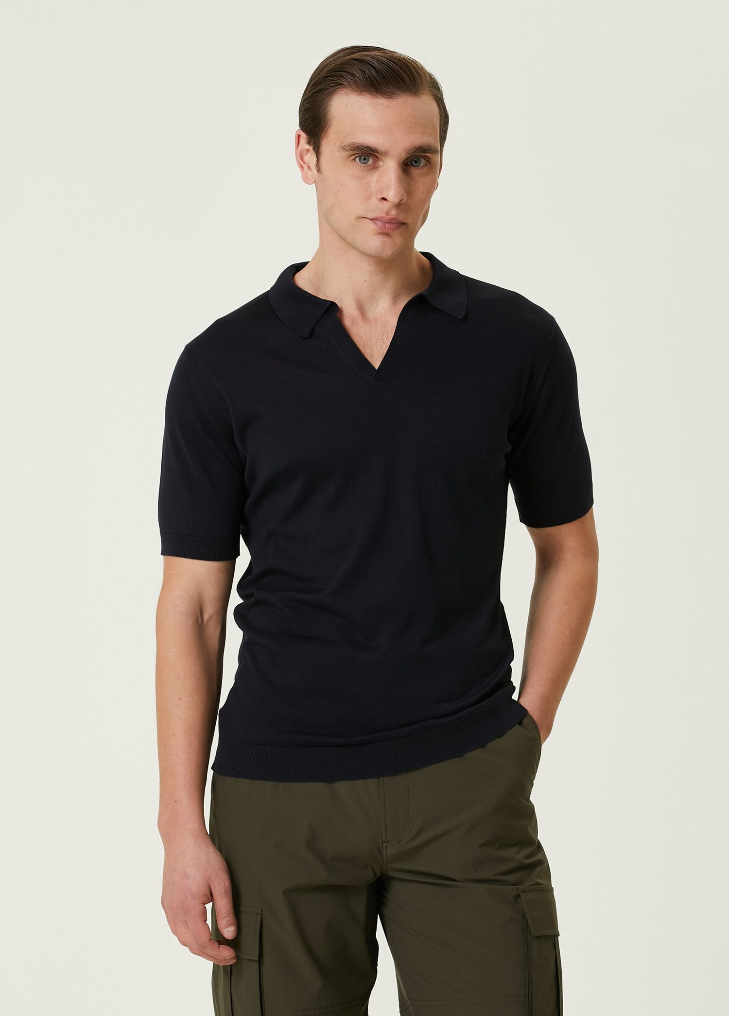 John Smedley JOHN SMEDLEY Noah navy blue knit cotton polo shirt XXL q Size US XXL / EU 58 / 5 - 1 Thumbnail