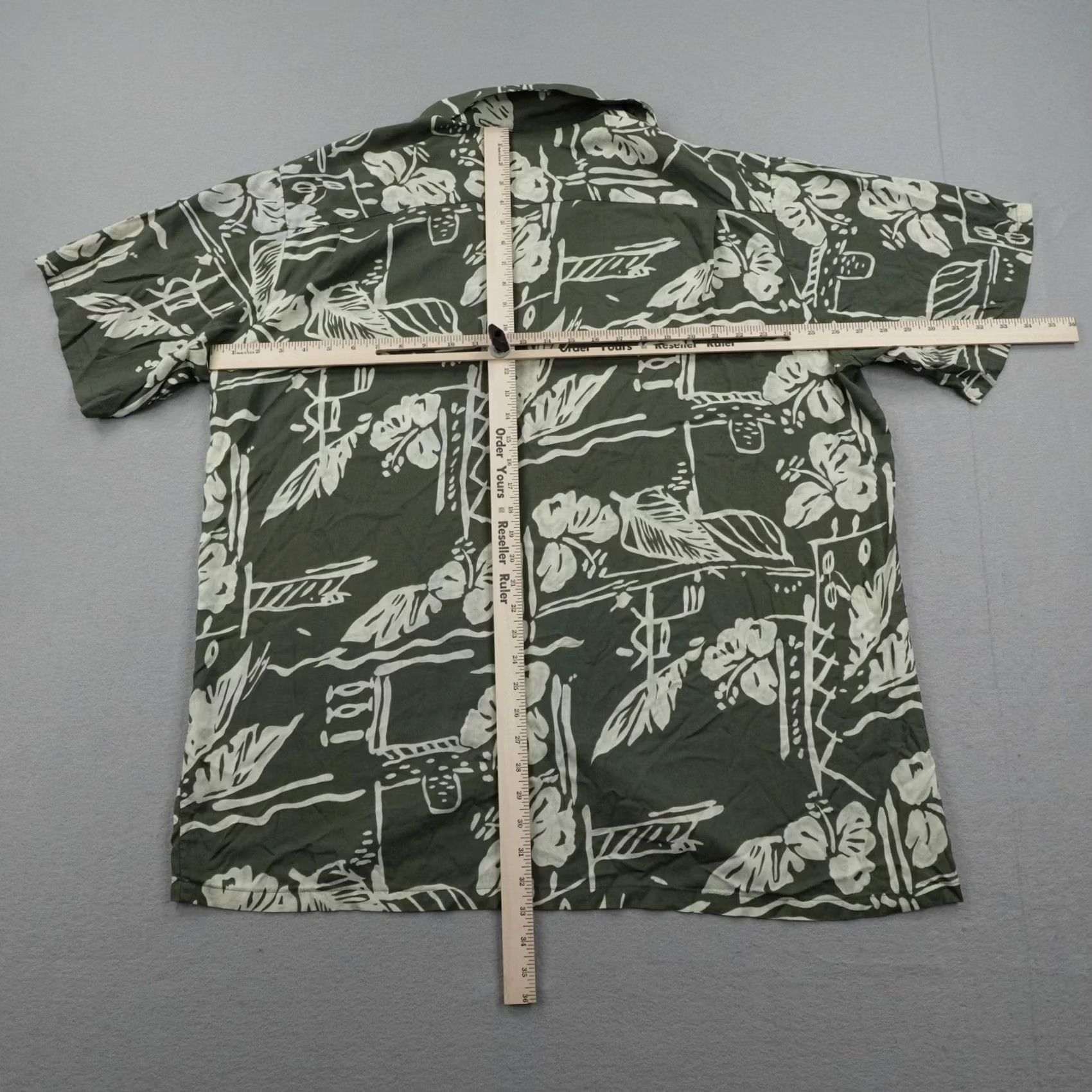 Hilo Hattie VINTAGE Hilo Hattie Shirt Mens 2XL Green Floral Hawaiian Aloha Tribal Button Up Rayon Size US XXL / EU 58 / 5 - 3 Thumbnail
