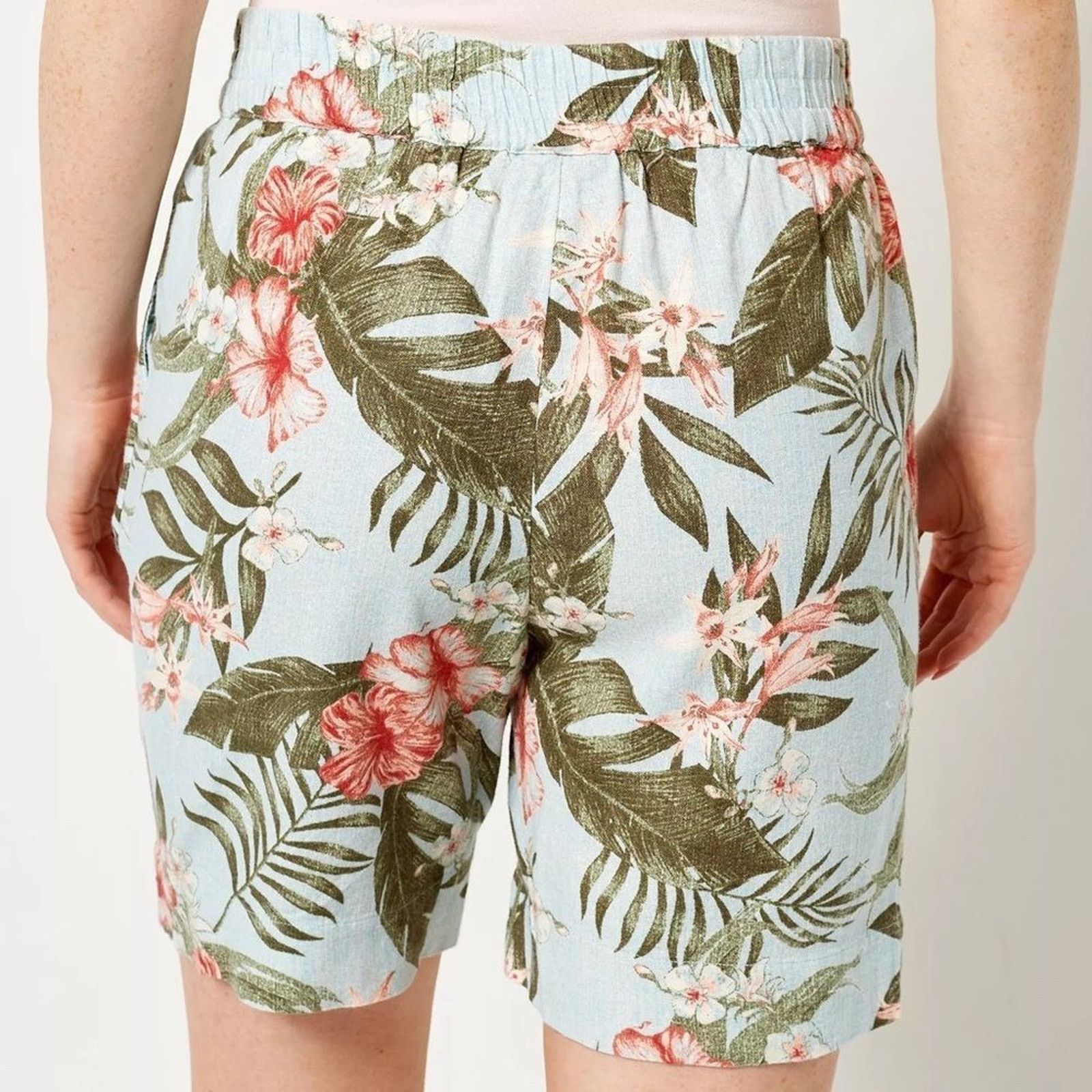 Denim & Co. Denim & Co Petite Linen Blend Shorts sz S NEW # G565 Size 31" - 3 Thumbnail