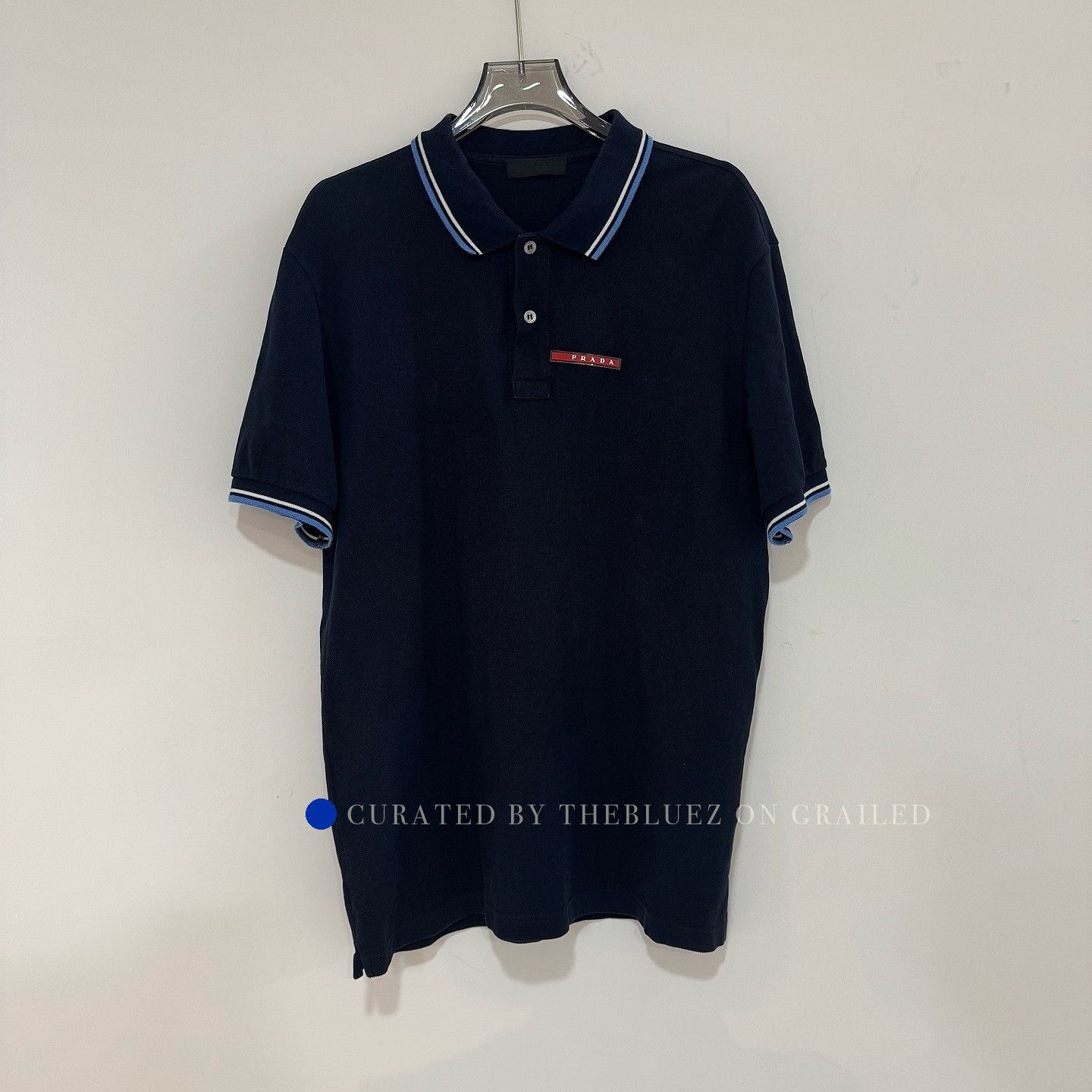 Prada Blue Short-Sleeve Polo Shirt - XL Size US XL / EU 56 / 4 - 1 Thumbnail